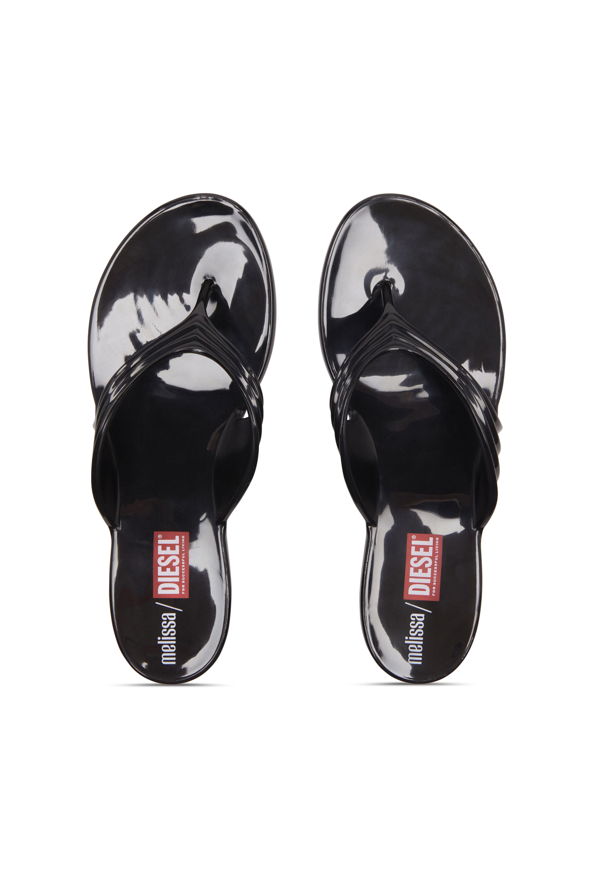 Diesel - MELISSA QUANTUM THONG, Tong sculpturale en Melflex&reg; Femme in Noir - 4