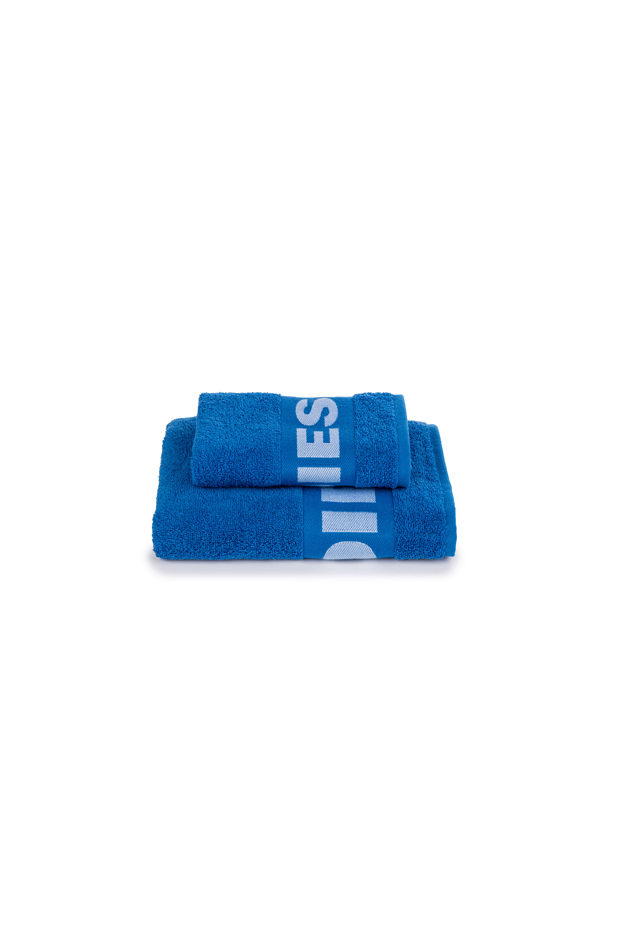 Diesel - 1015132 LOGO-COTTON TOWEL SET 1+1 BLUE, Lot de Serviettes en Éponge de Coton avec Logo Mixte in Bleu - 1