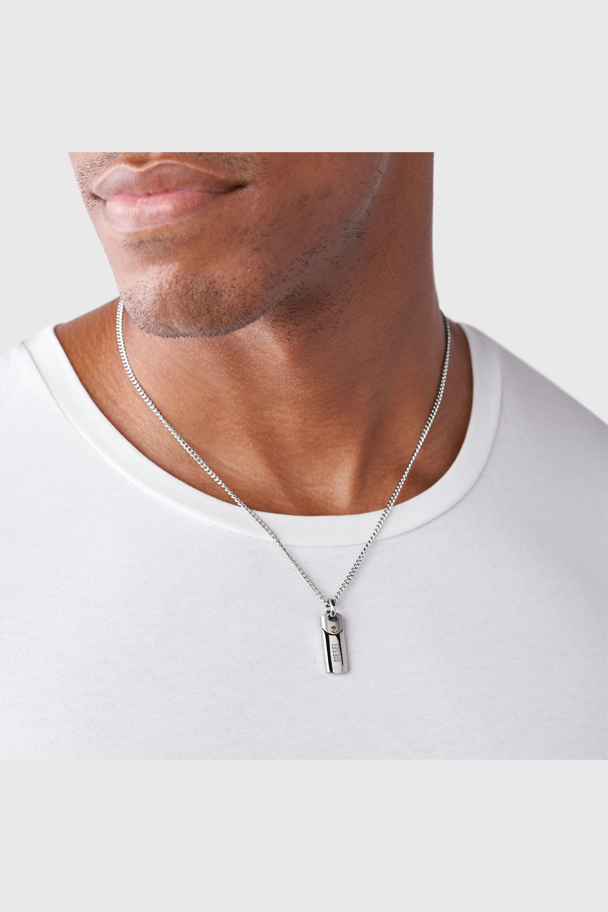 Diesel - DX1116, Man's Steel dog tag pendant necklace in Silver - 3