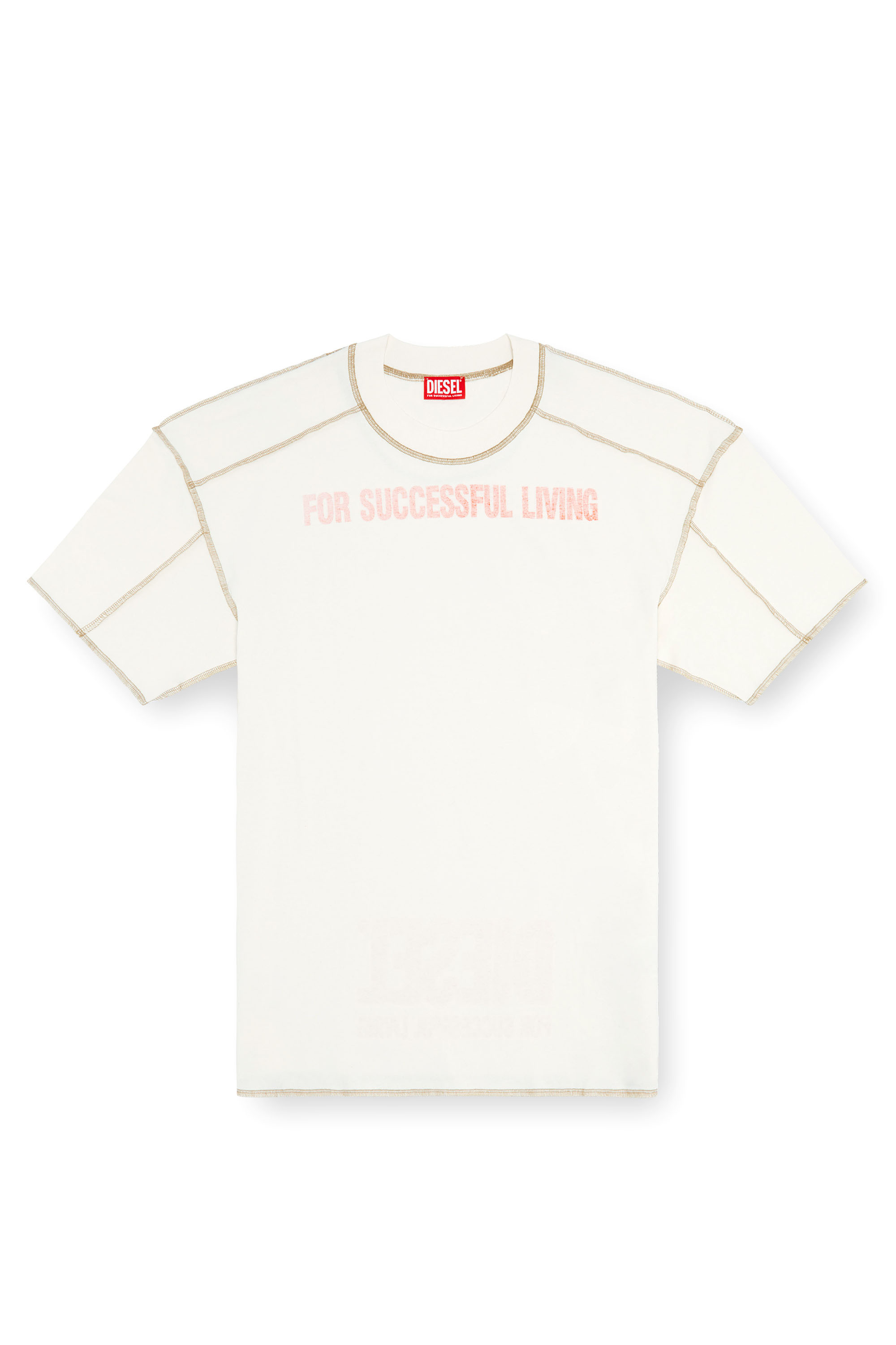 Diesel - T-CRAOR, T-shirt avec effet « inside-out » Homme in Blanc - 3