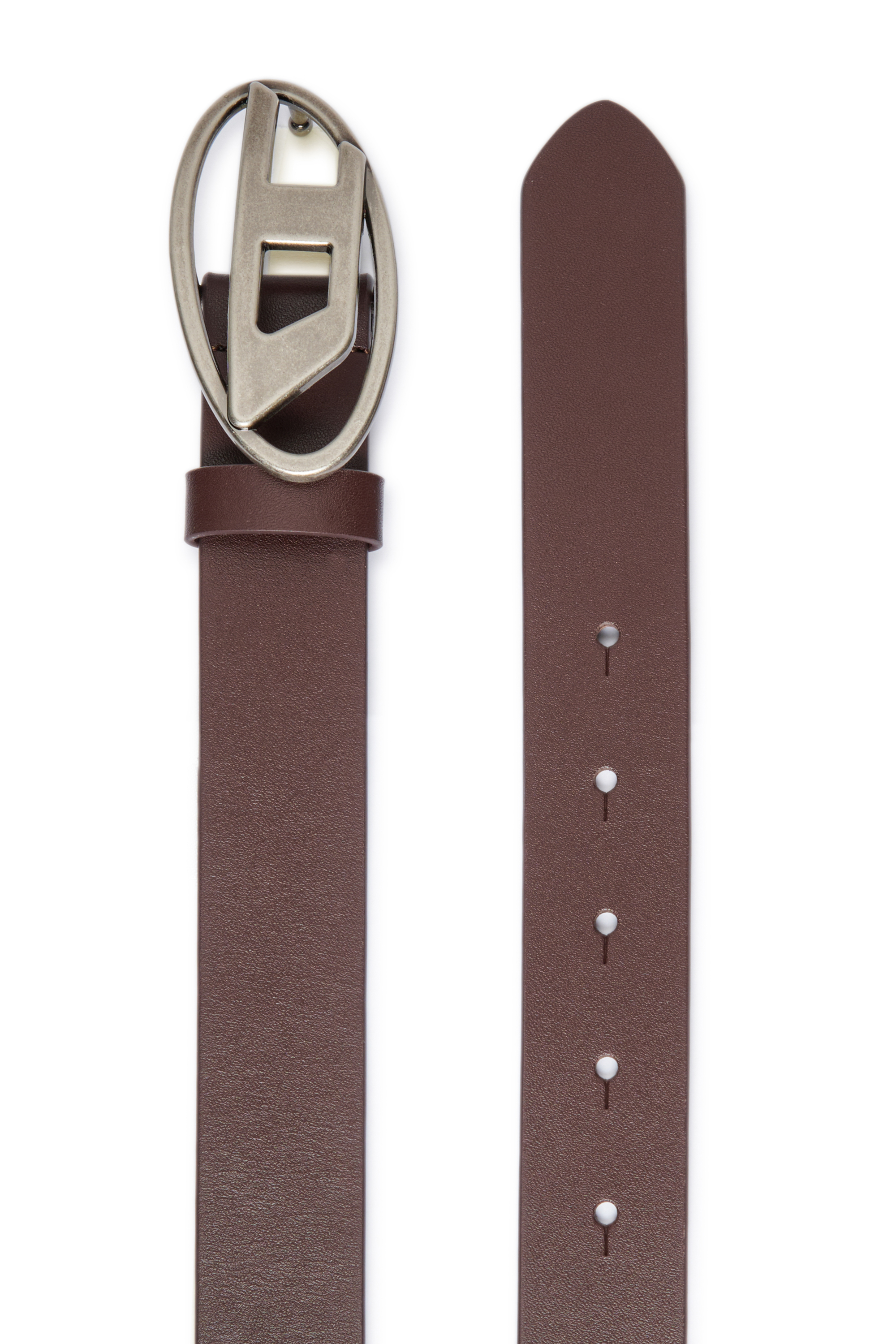 Diesel - B1DR, Ceinture en cuir avec boucle en D ovale Mixte in Marron - 3