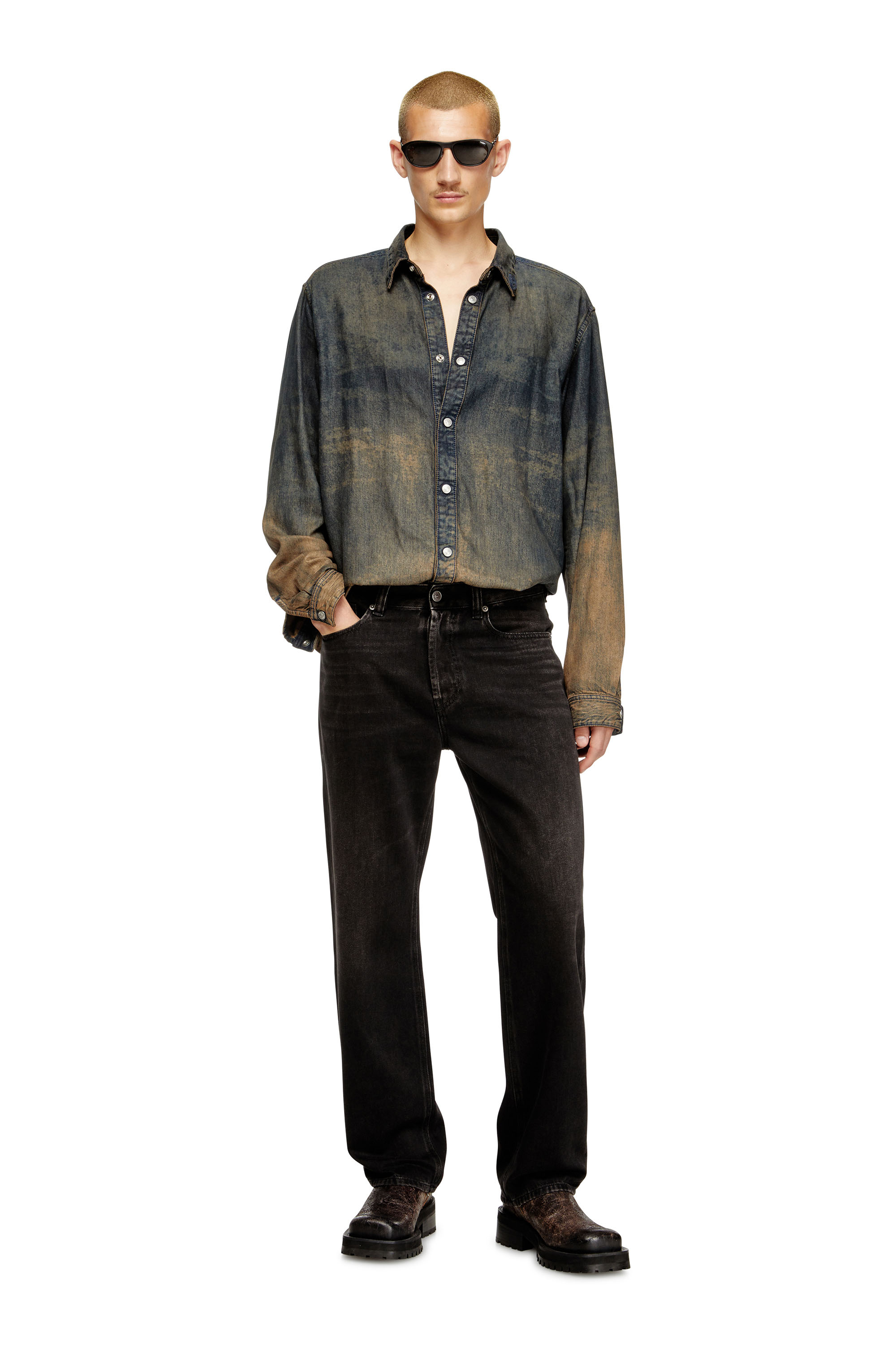 Diesel - Regular Jeans 2024 D-Macs 09J96 Homme, Noir/Gris foncé - Image 1