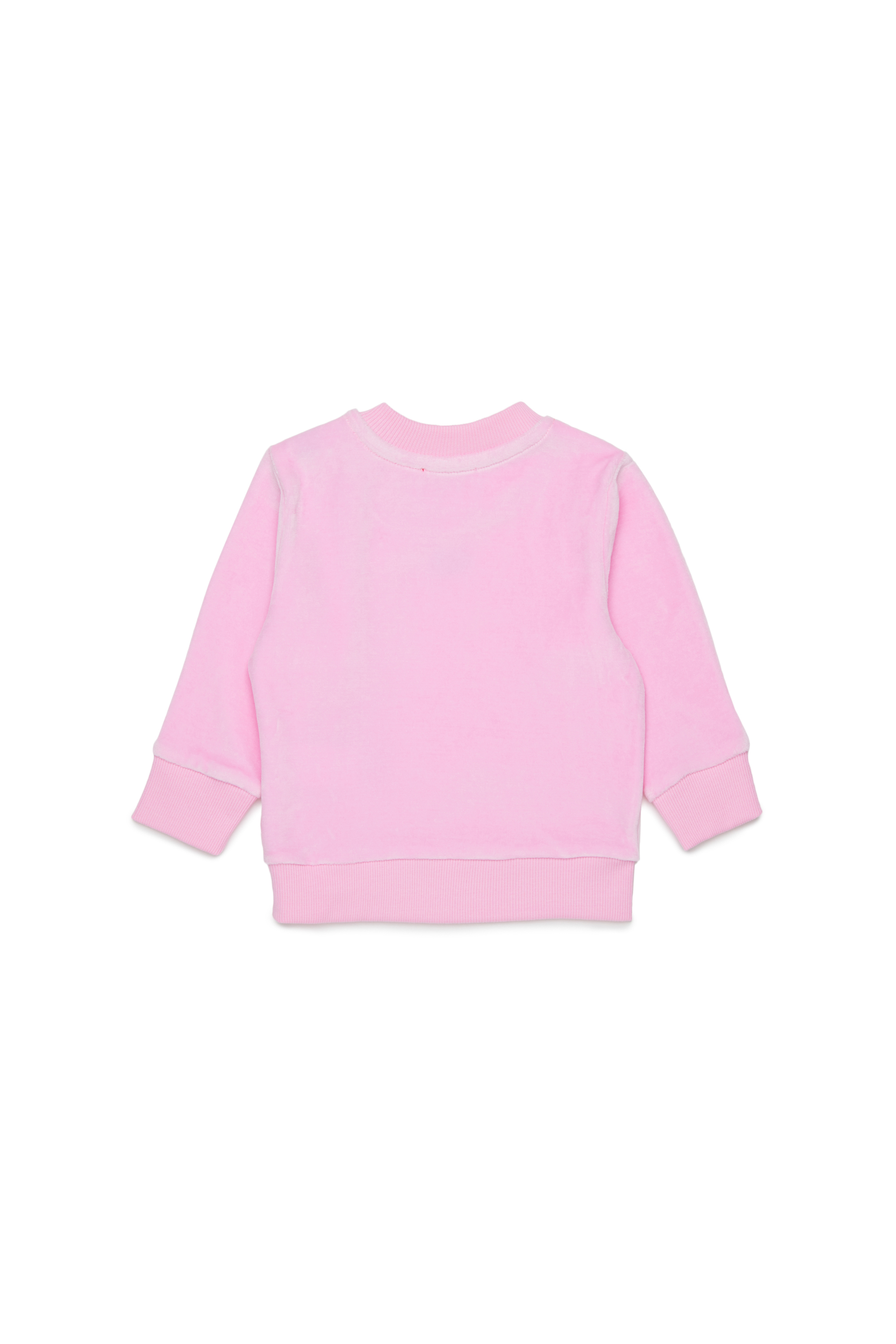 Diesel - SHENIB, Man's Velvet sweatshirt with Oval D embroidery in Pink - 2