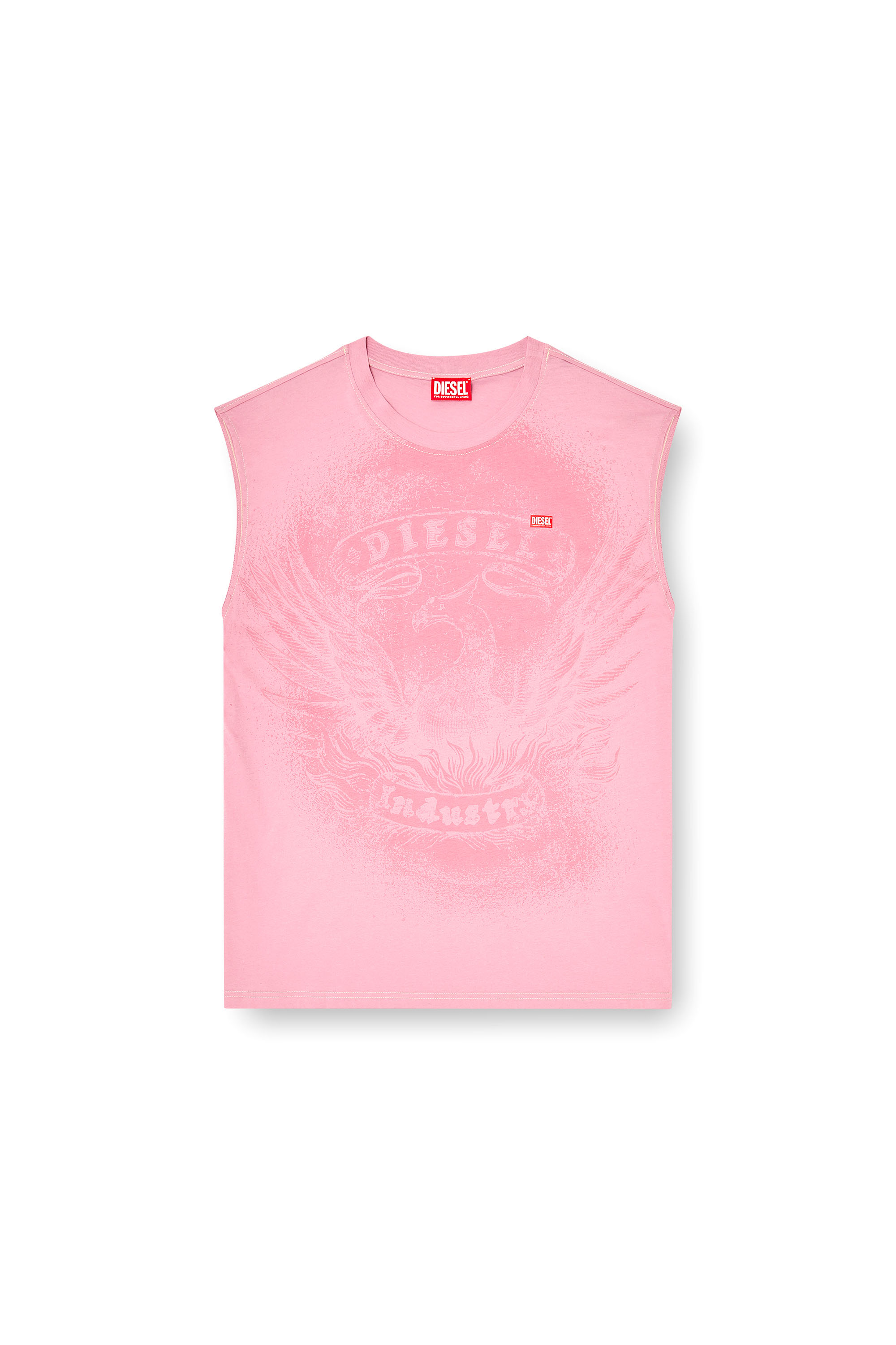 Diesel - T-BOXT-SL-NOTCH, D&eacute;bardeur en coton avec motif ton sur ton Homme in Rose - 2