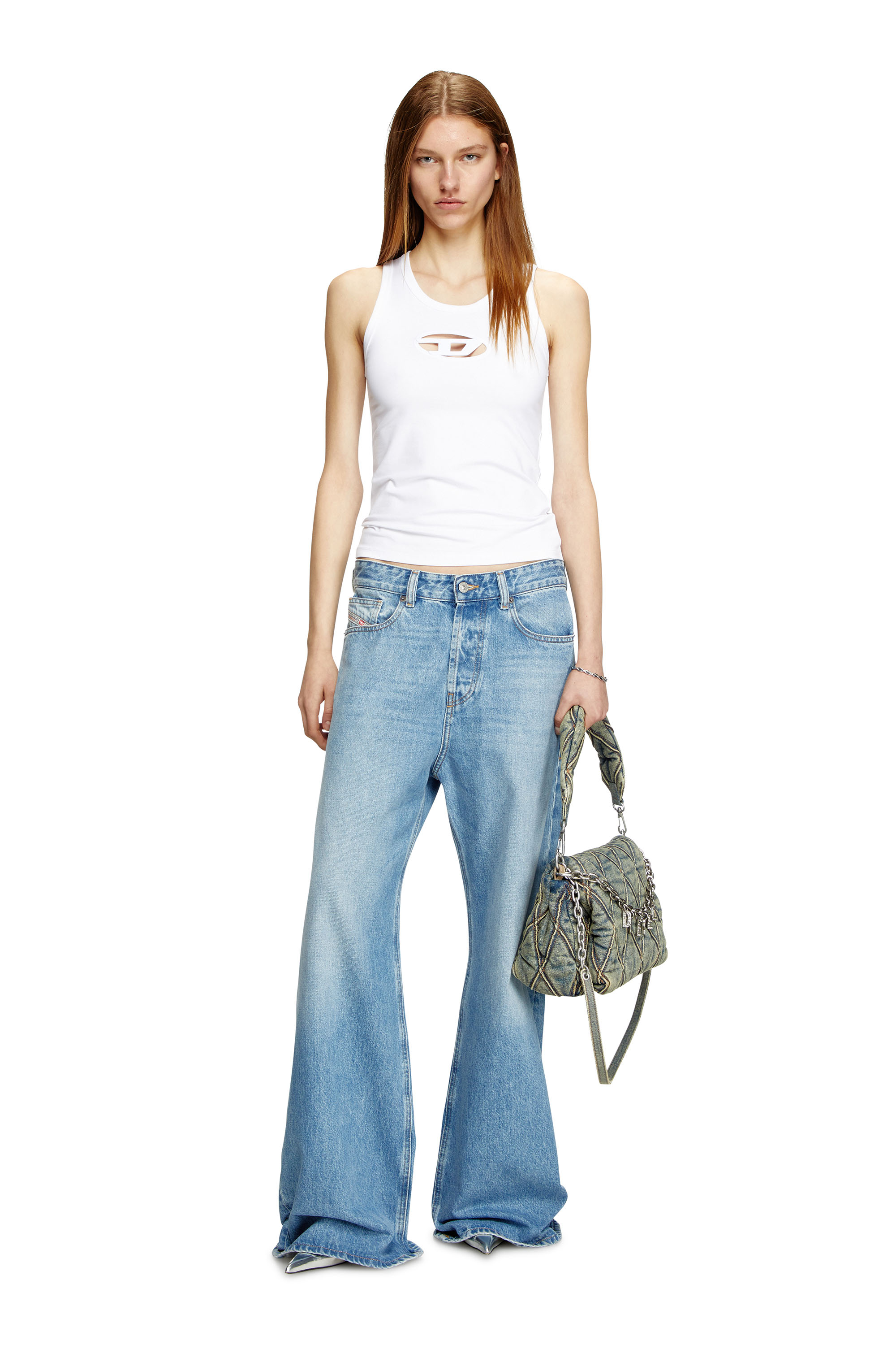 Diesel - T-LYNYS-OD, Débardeur avec cut-out Oval D Femme in Blanc - 1