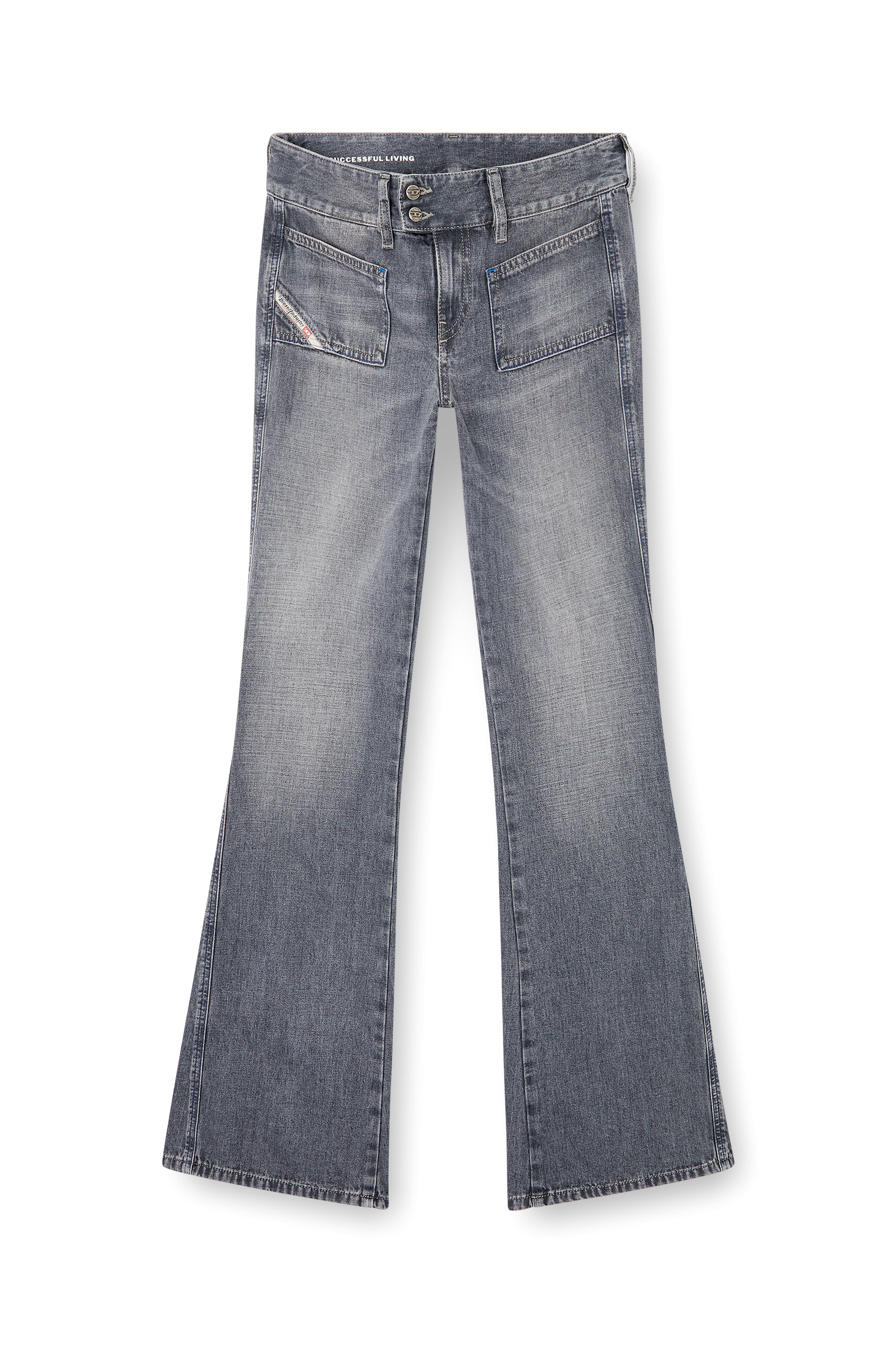 Diesel - Bootcut Jeans D-Hush 09N83 Femme, Gris - Image 3