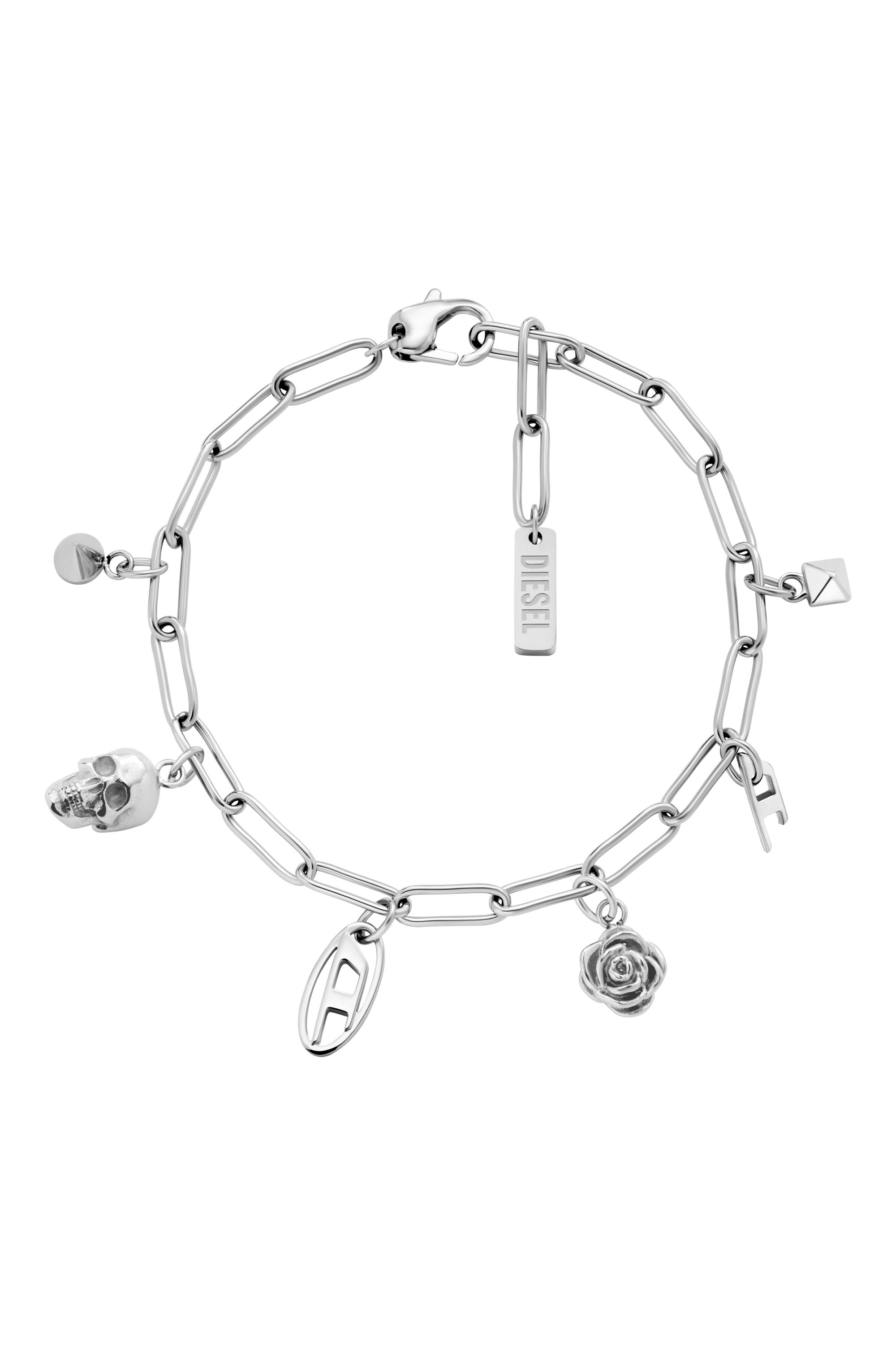 Diesel - DX1604040, Unisex's Stainless Steel Charm Bracelet in Silver - 1