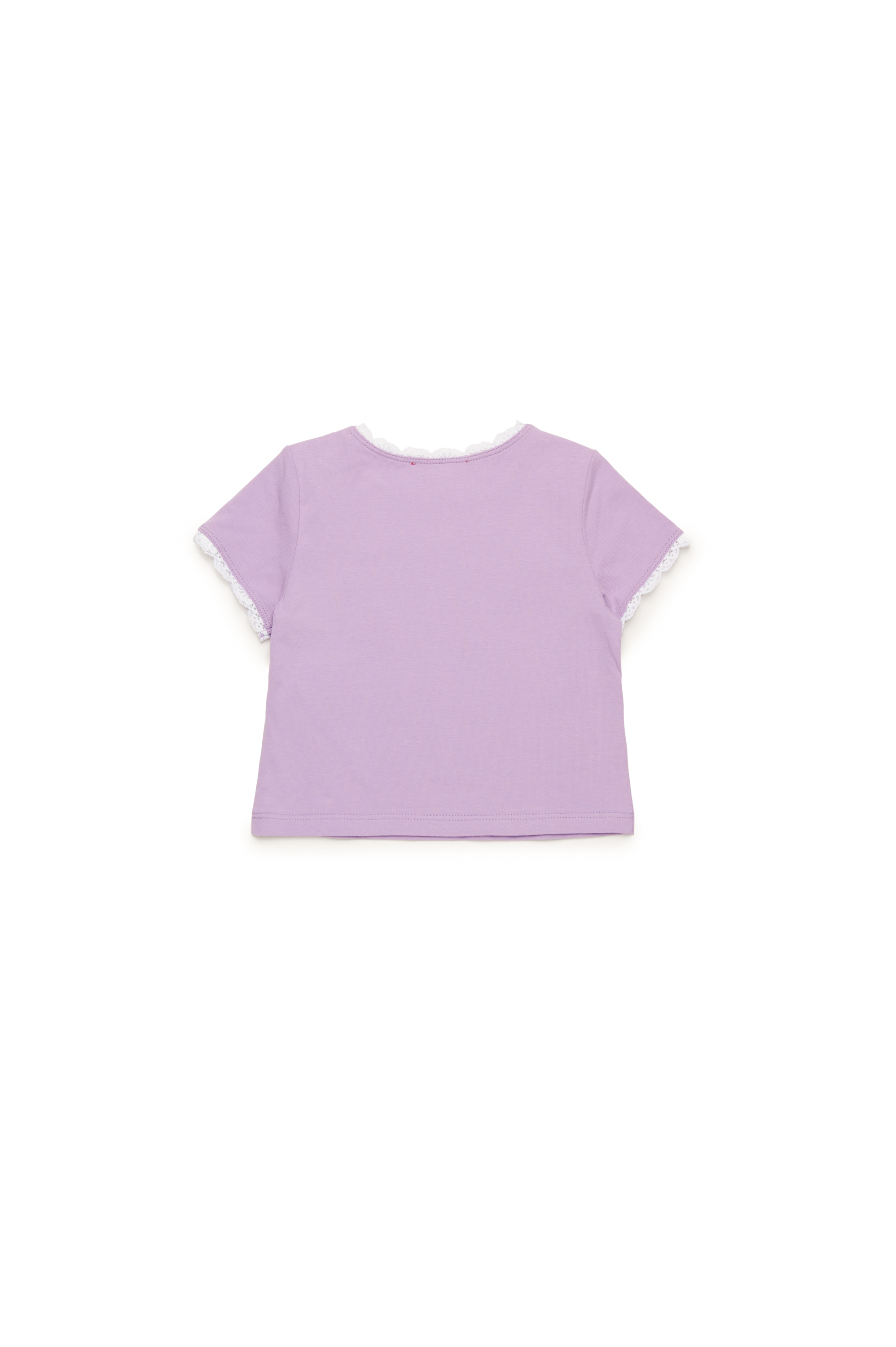 Diesel - TLUCIB, T-shirt avec finitions en dentelle et imprimé lunettes de soleil Femme in Violet - 2