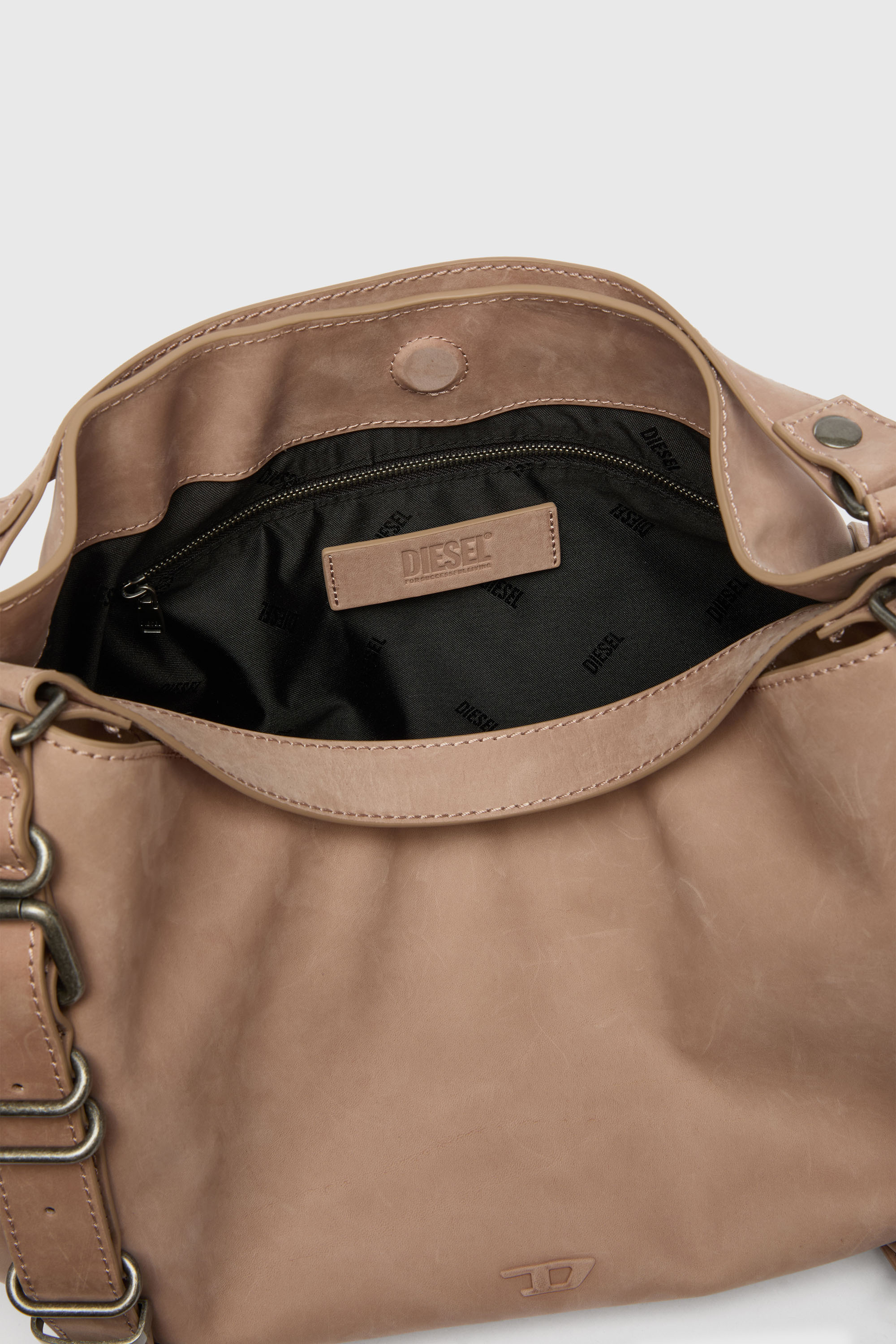 Diesel - D-ONE TOPHANDLE M, D-One-Sac medium &agrave; poign&eacute;e sup&eacute;rieure en cuir trait&eacute; Mixte in Rose - 6