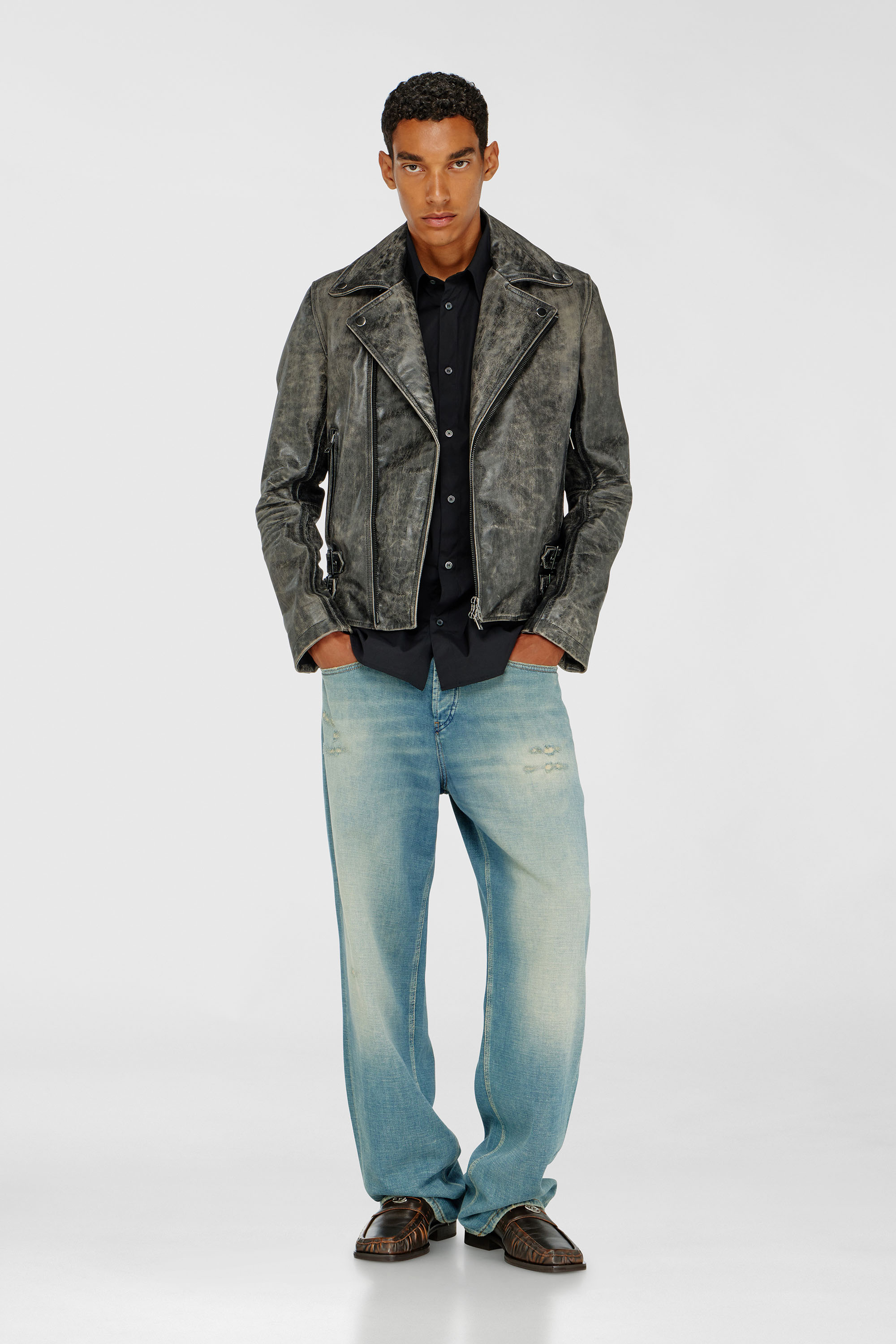 Diesel - S-SIMPLY-GSBH, Chemise en popeline extensible avec broderie Homme in Noir - 2