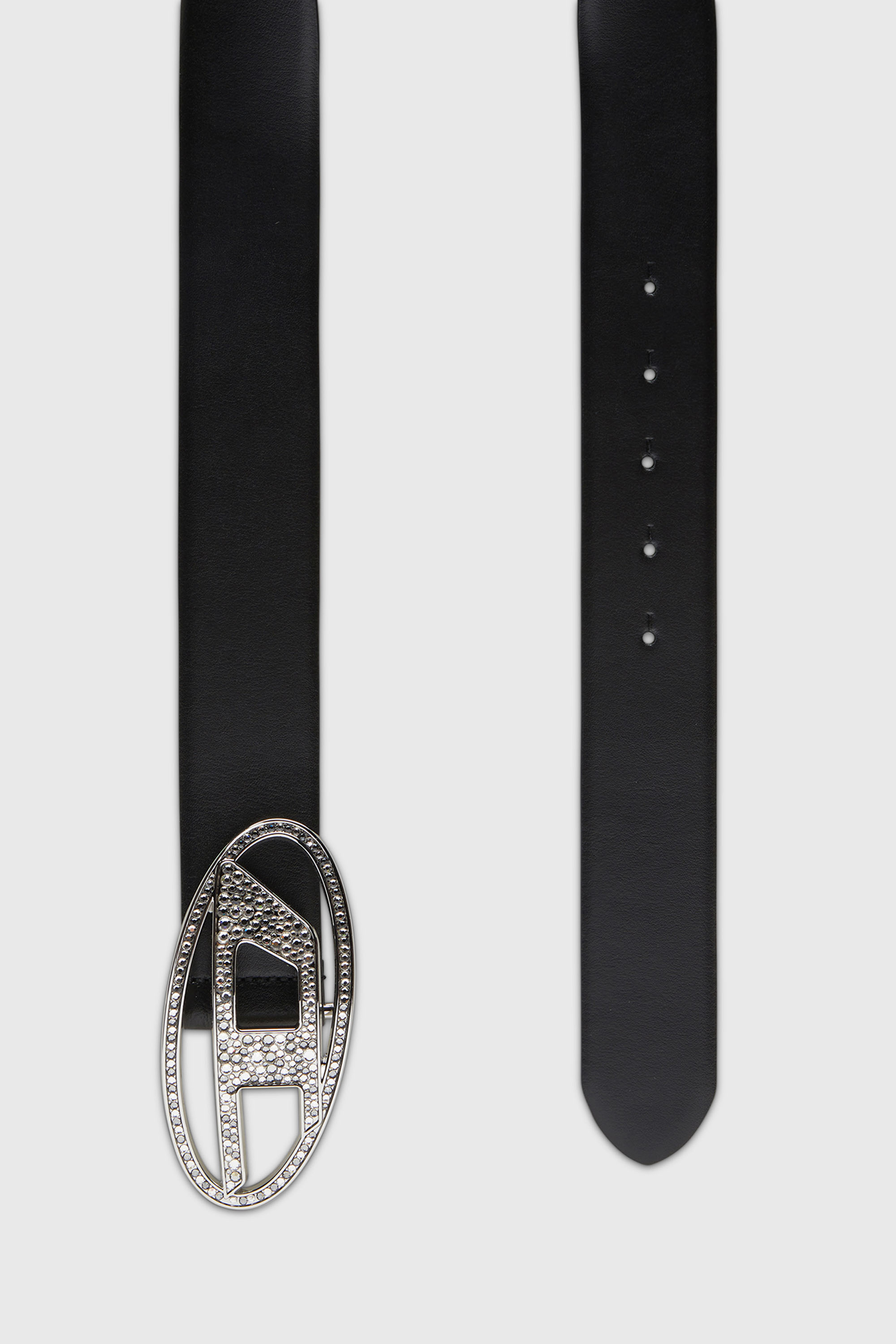 Diesel - B-1DR STRASS, Ceinture 4 cm en cuir avec boucle en cristal Femme in Noir - 2