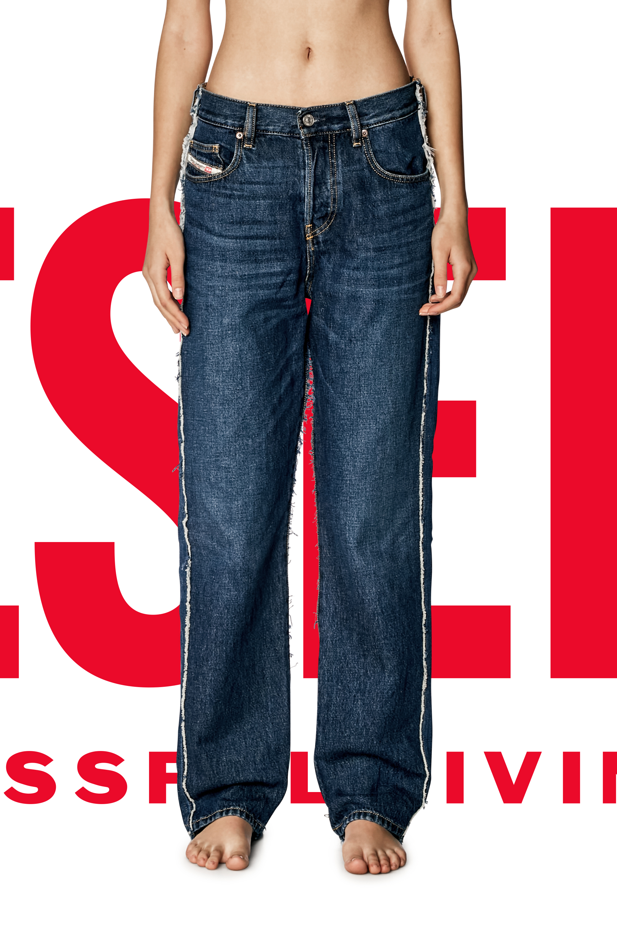 Diesel - Regular Jeans Dieseloves 03 09K47 Mixte, Bleu moyen - Image 7