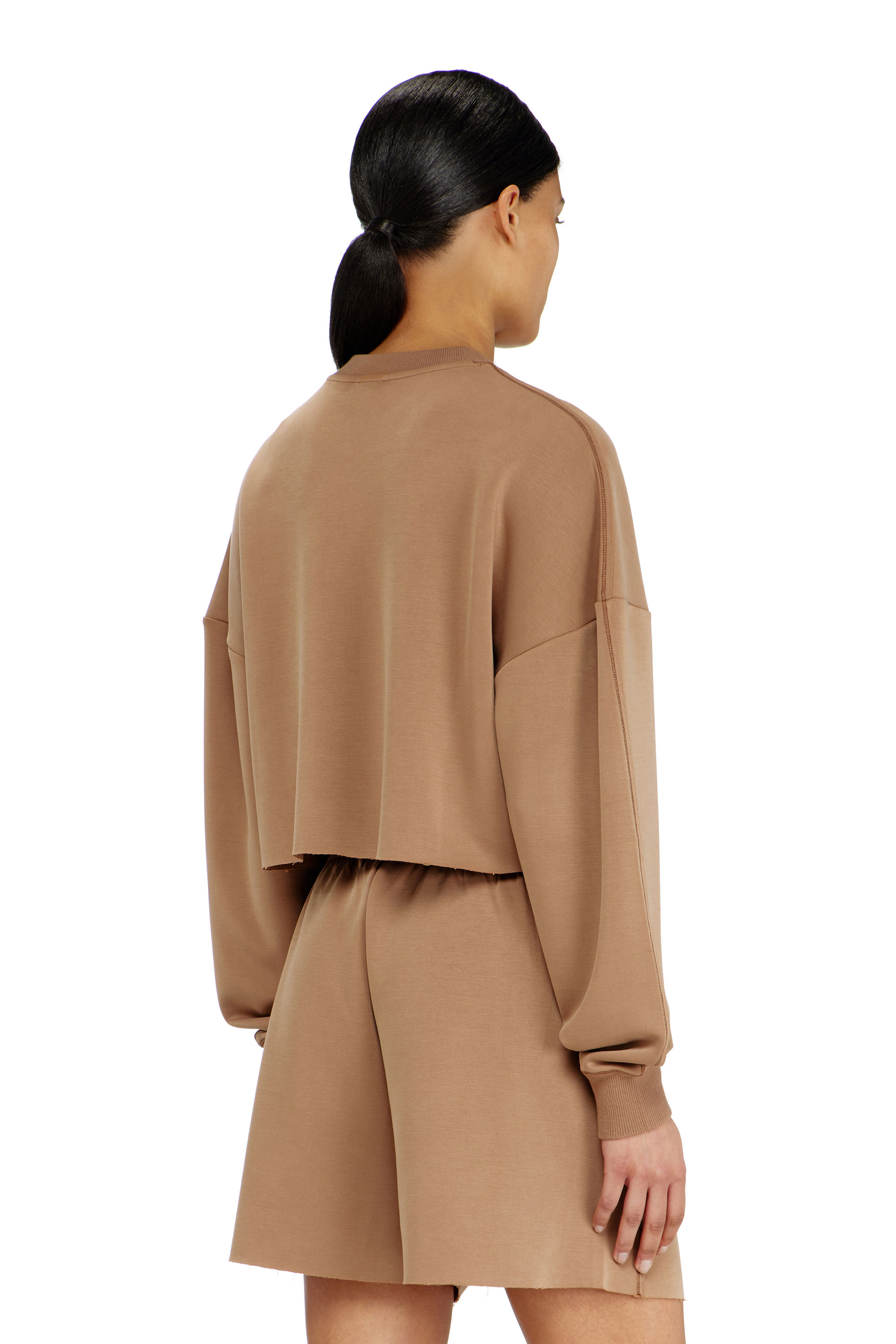 Diesel - MARTHA-UTLT, Short en scuba stretch l&eacute;ger Femme in Marron - 3