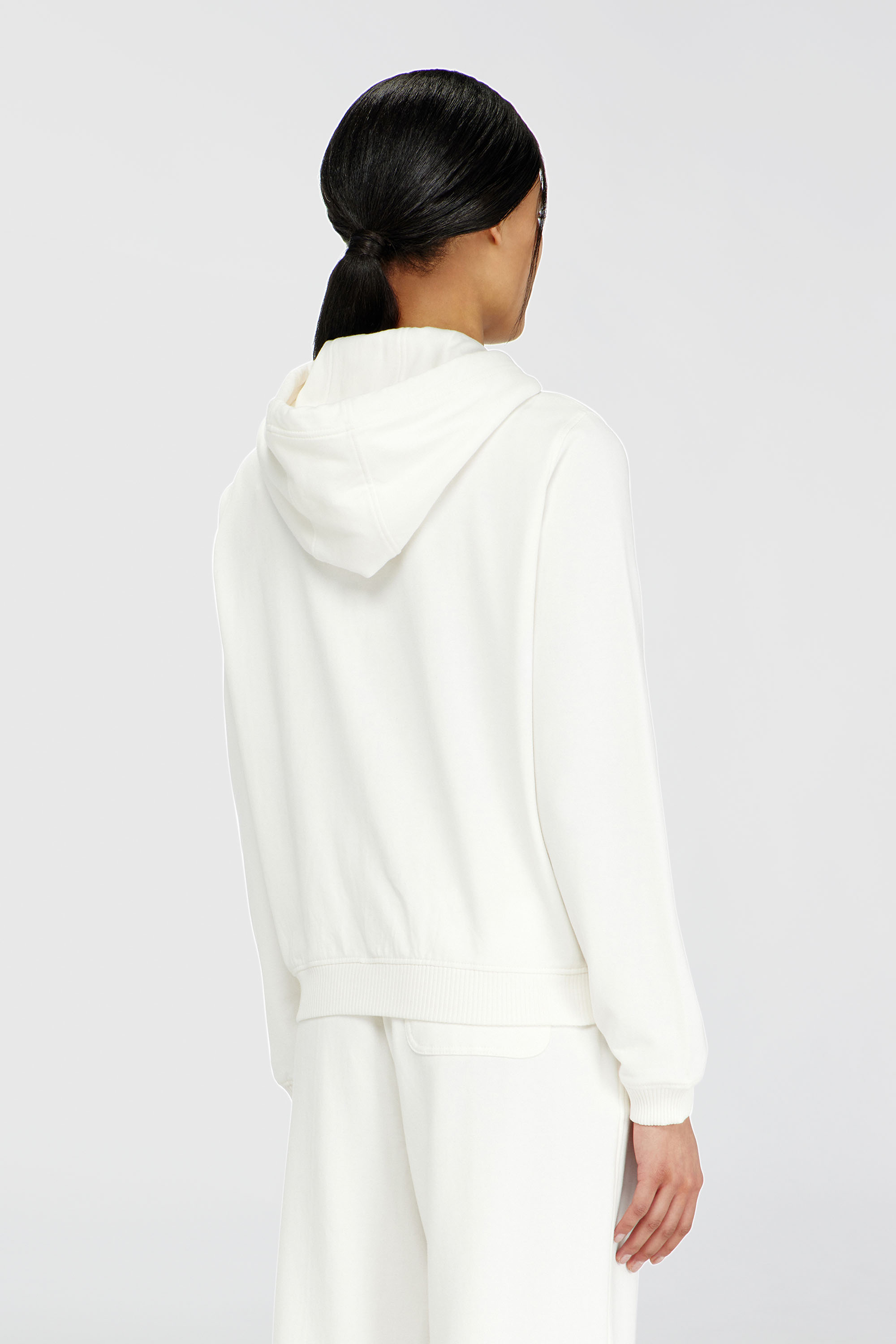 Diesel - HARRIET-D-CORE, Sweat &agrave; capuche en m&eacute;lange de coton gratt&eacute; Femme in Blanc - 4