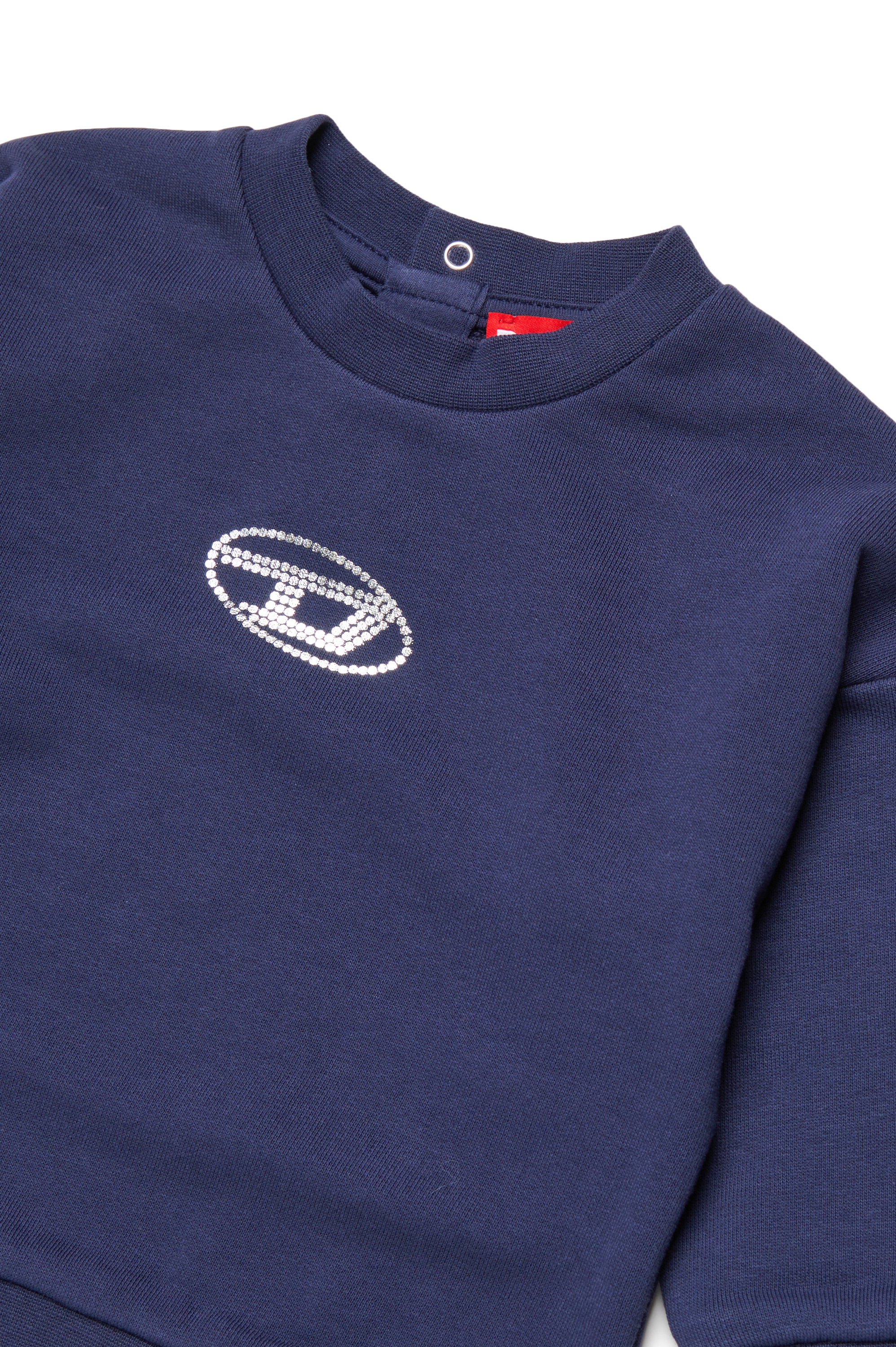 Diesel - STILTYB, Femme Sweat-shirt avec logo Oval D en cristal in Bleu - Image 3