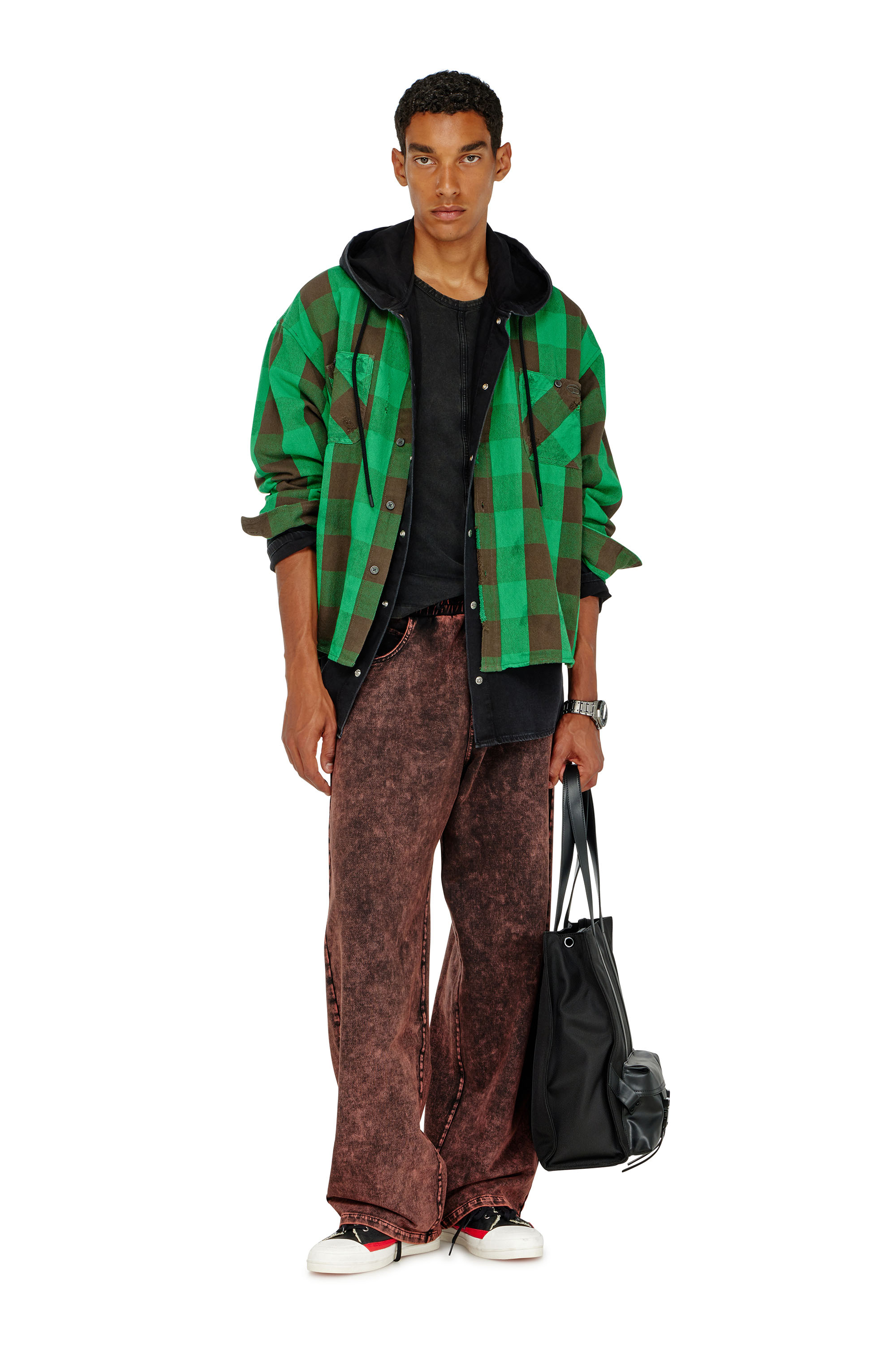 Diesel - S-DRUM, Chemise &agrave; carreaux effet us&eacute; Homme in Polychrome - 2