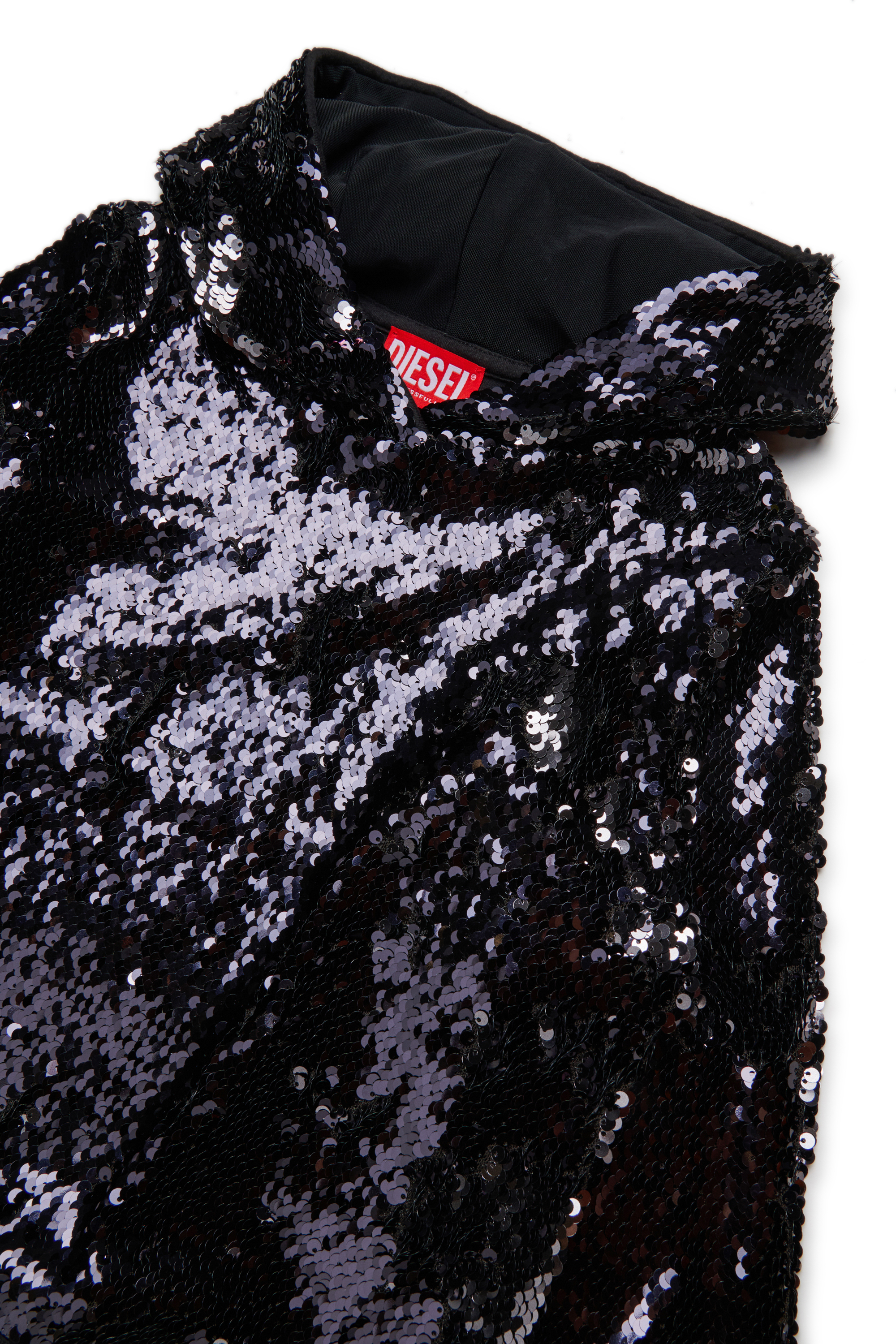 Diesel - SEQUINSHOOD, Sweat à capuche avec paillettes Femme in Noir - 3