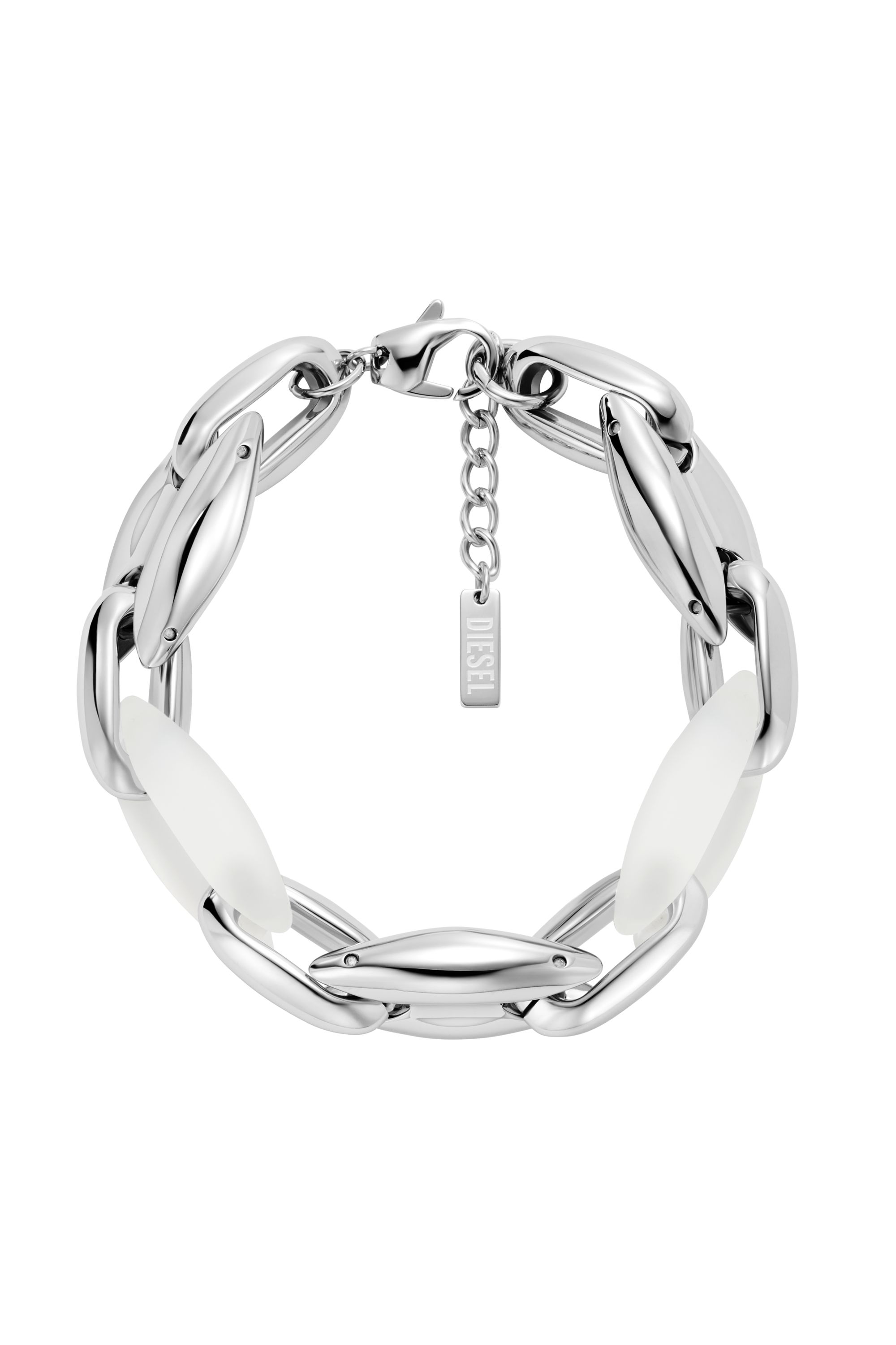 Diesel - DX1617040, Bracelet chaîne Metamorph en acier inoxydable et silicone Mixte in Gris argenté - 1