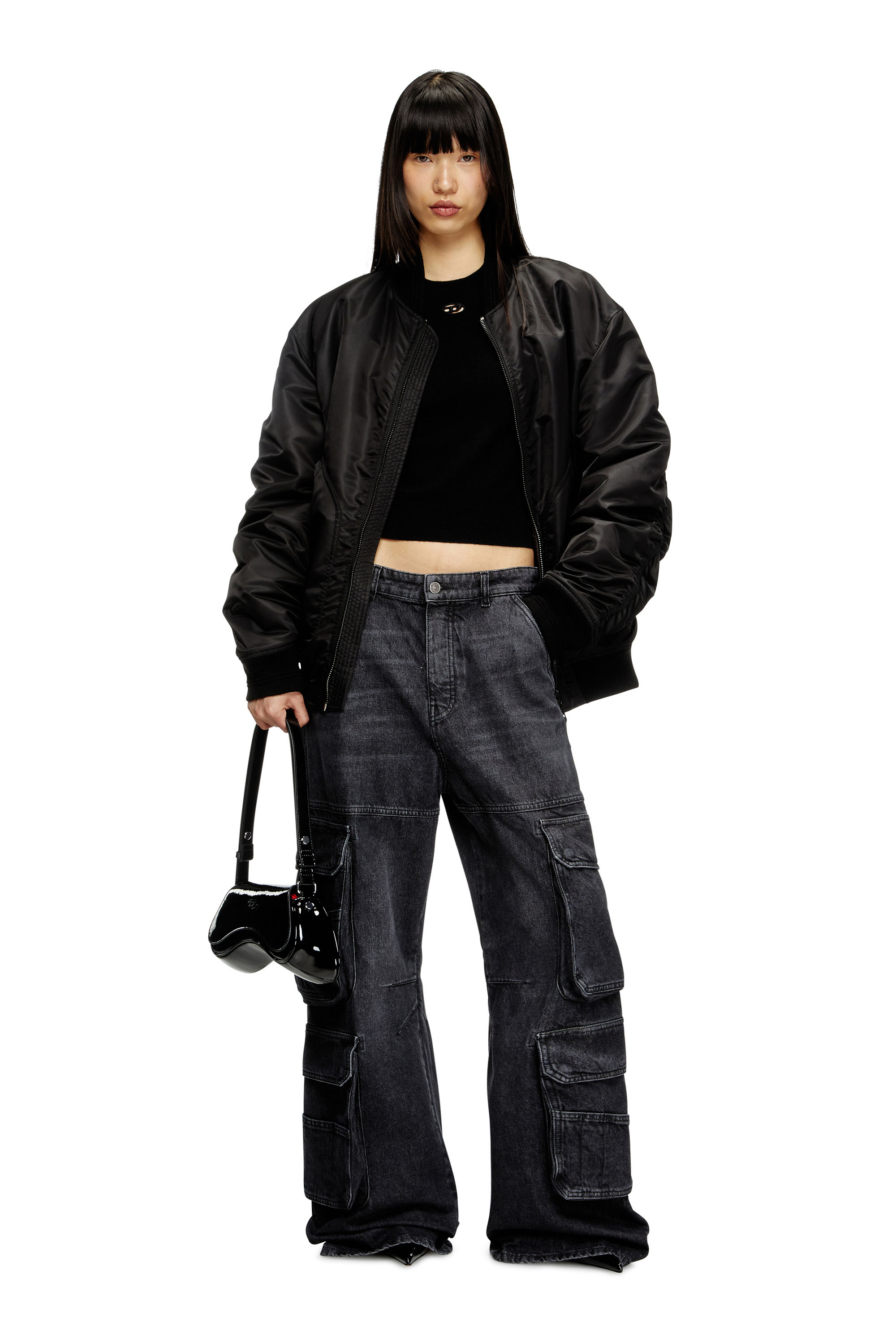 Diesel - PLAY CROSSBODY, Play-Sac à bandoulière en PU brillant Femme in Noir - 2