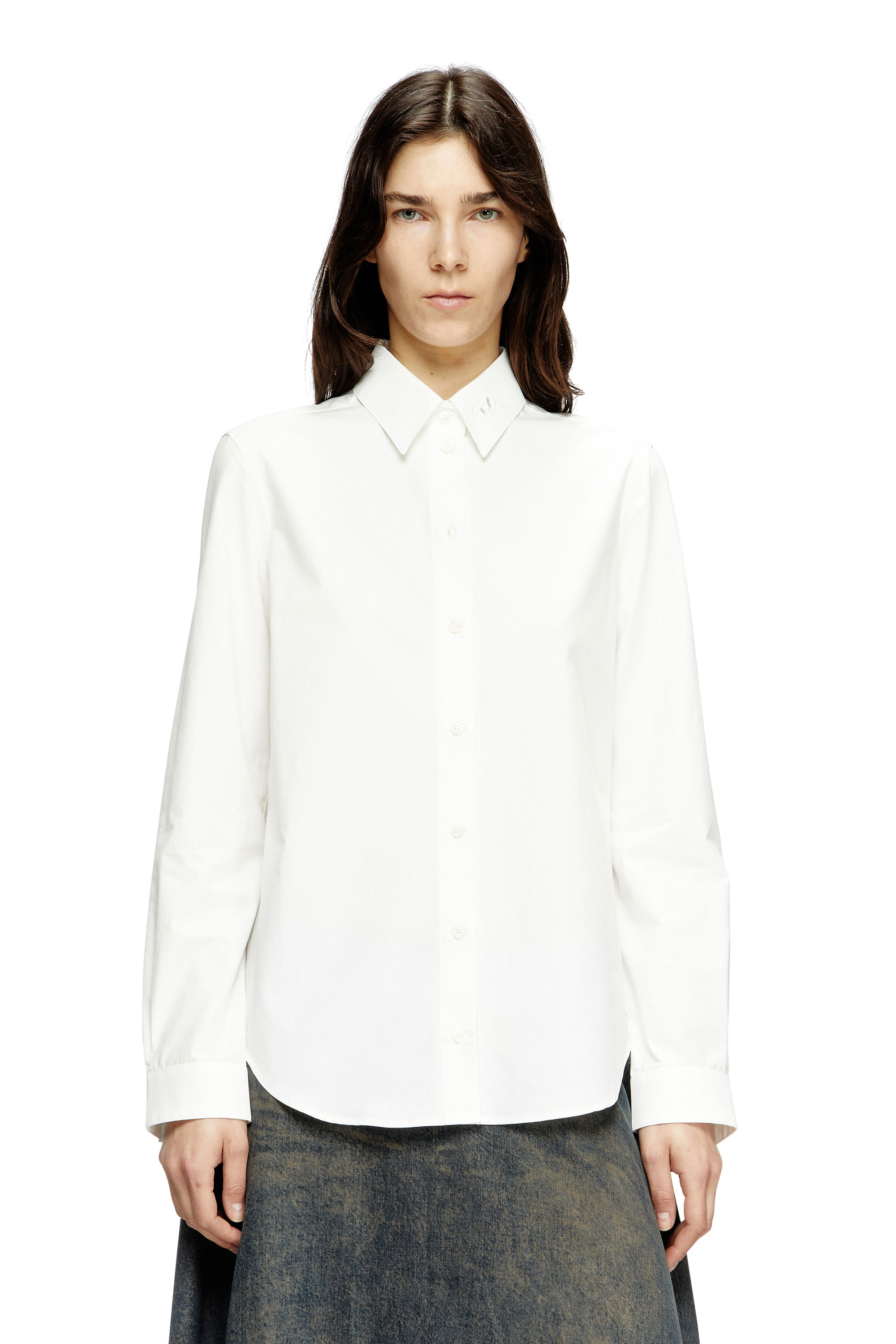 Diesel - C-RONOS, Chemise en popeline avec Oval D Femme in Blanc - 3