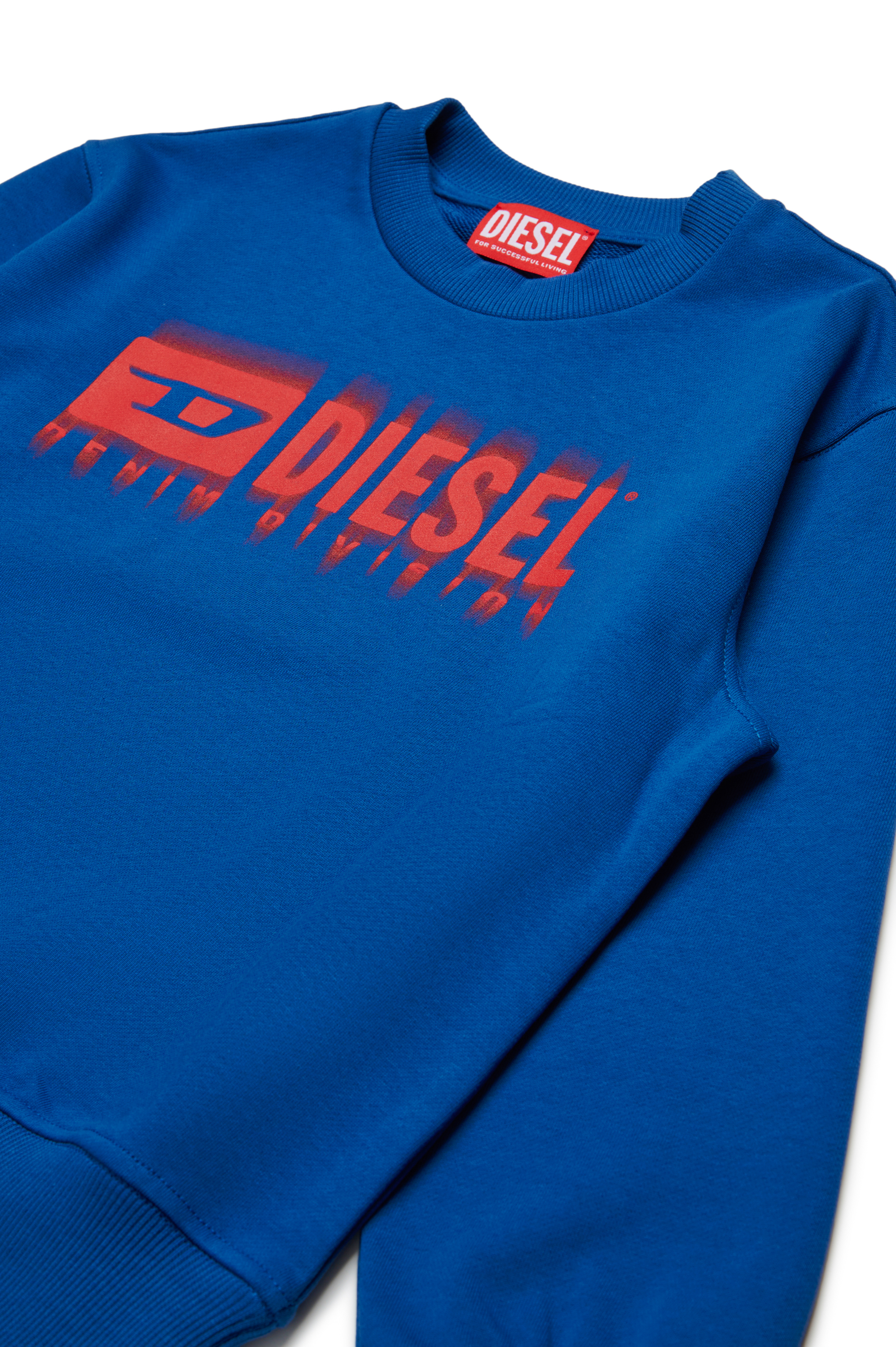 Diesel - SGINNL8 OVER, Homme Sweat-shirt avec logo taché in Bleu - Image 3