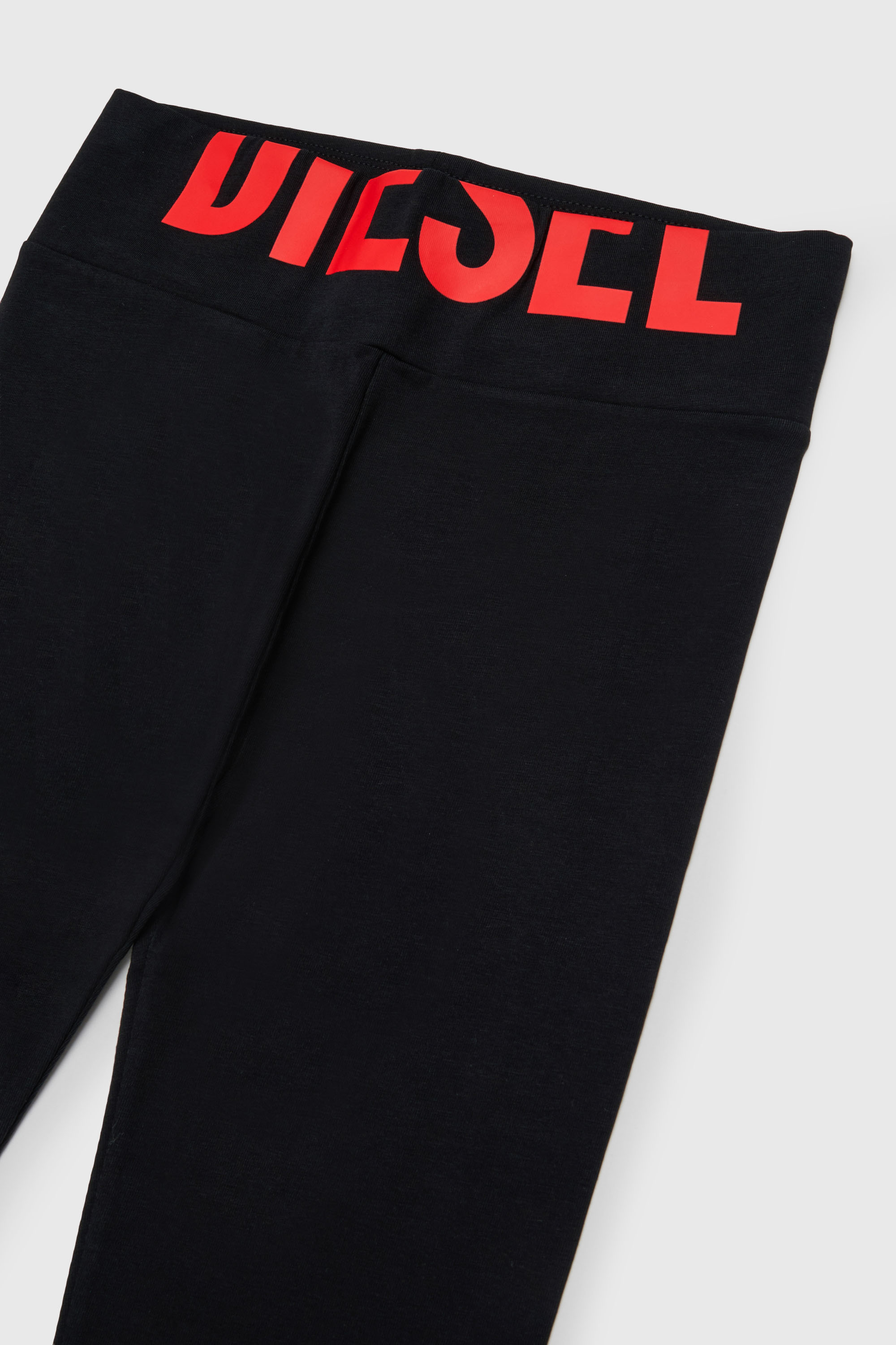 Diesel - PCEFY, Leggings en coton avec logo d&eacute;coup&eacute; Femme in Noir - 3