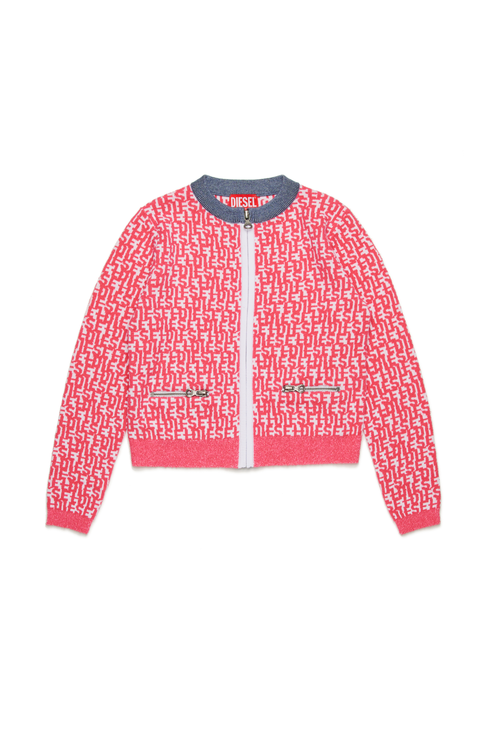 Diesel - KALLORCA, Cardigan en jacquard Monogram Femme in Rose - 1