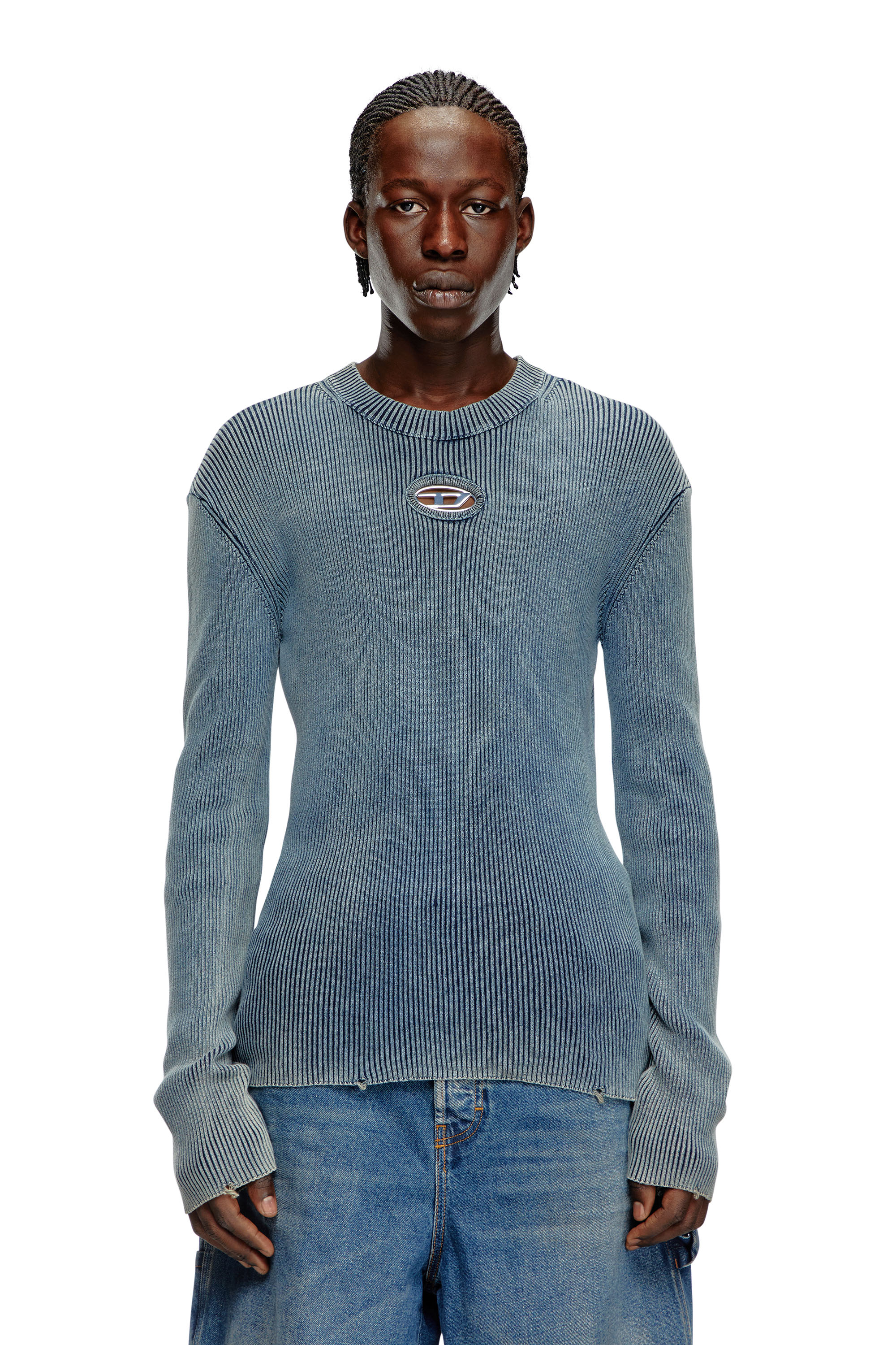 Diesel - K-DARIN-A, Pull cut-out avec Oval D Homme in Bleu - 6