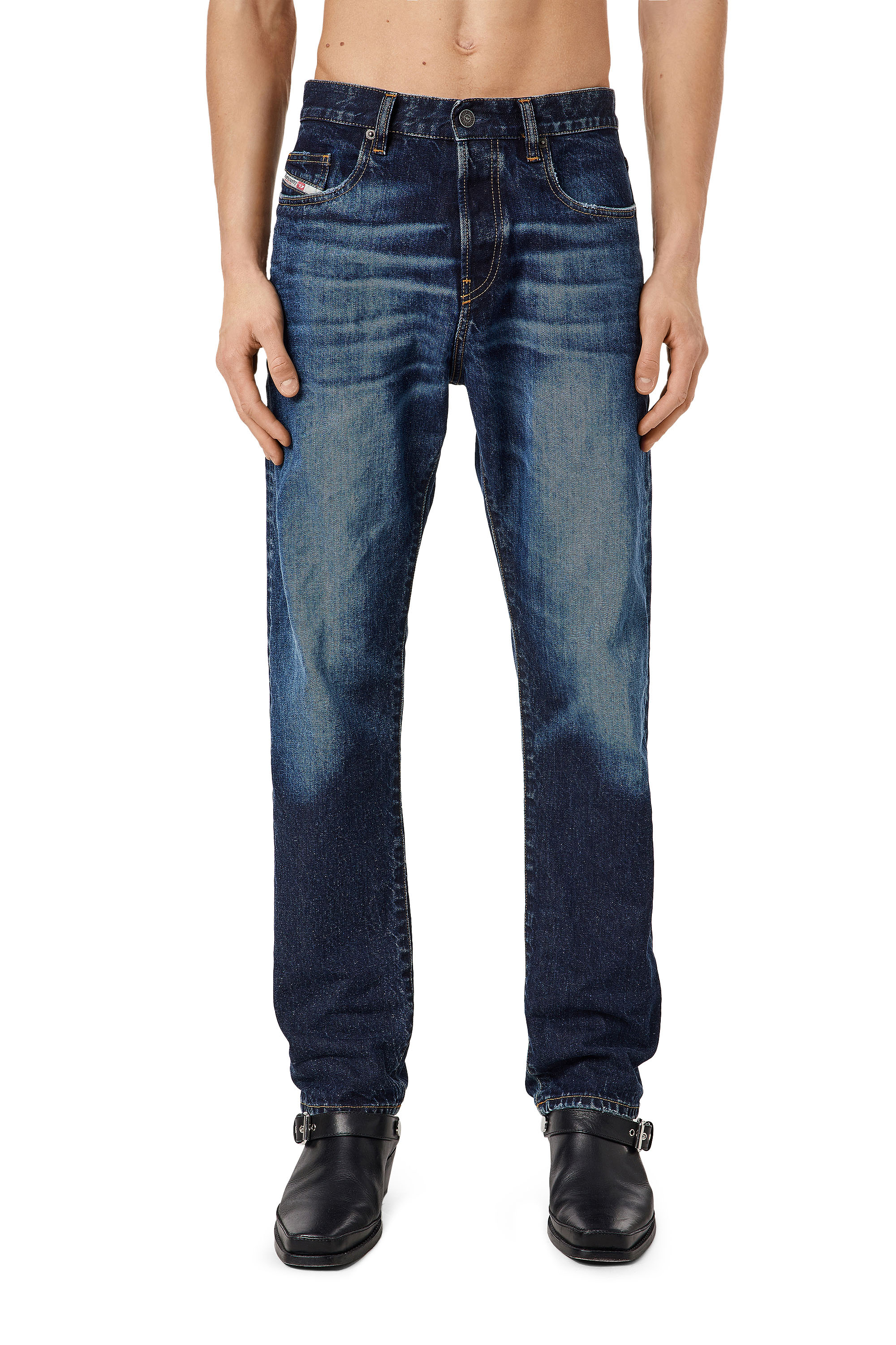 Diesel - 2020 D-Viker 09C64 Straight Jeans, Dark Blue - Image 1