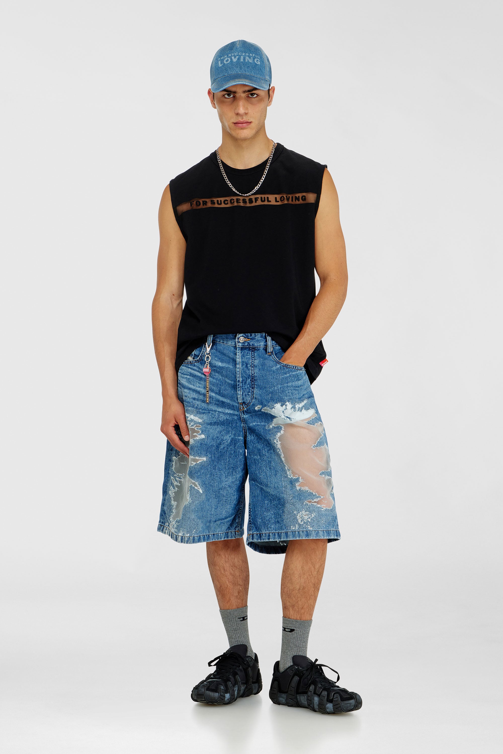 Diesel - PR-T-NORM-BISC-MATI-R, D&eacute;bardeur avec logo For Successful Loving Mixte in Noir - 1