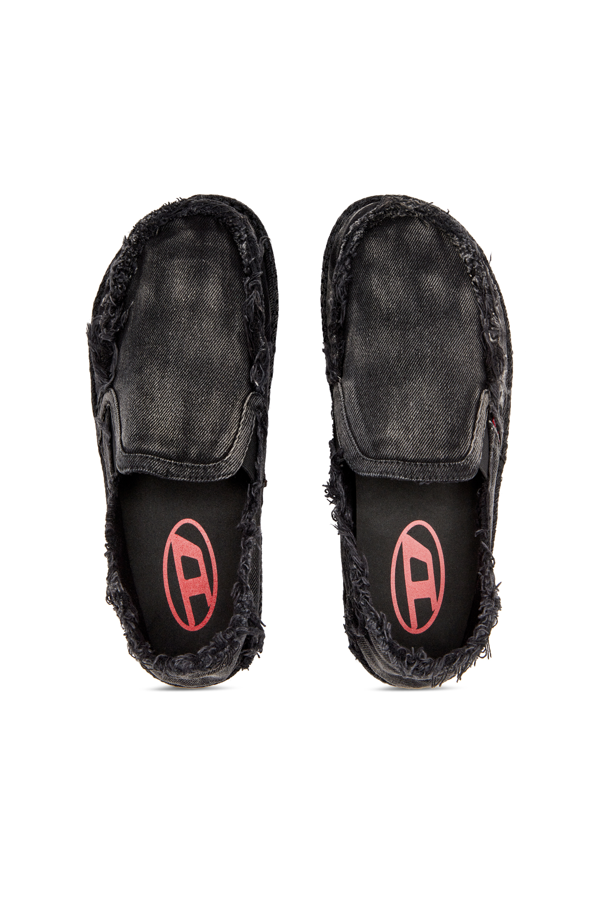 Diesel - D-LUKAS ESP, D-Lukas-Mocassins espadrilles en denim vieilli Homme in Noir - 5