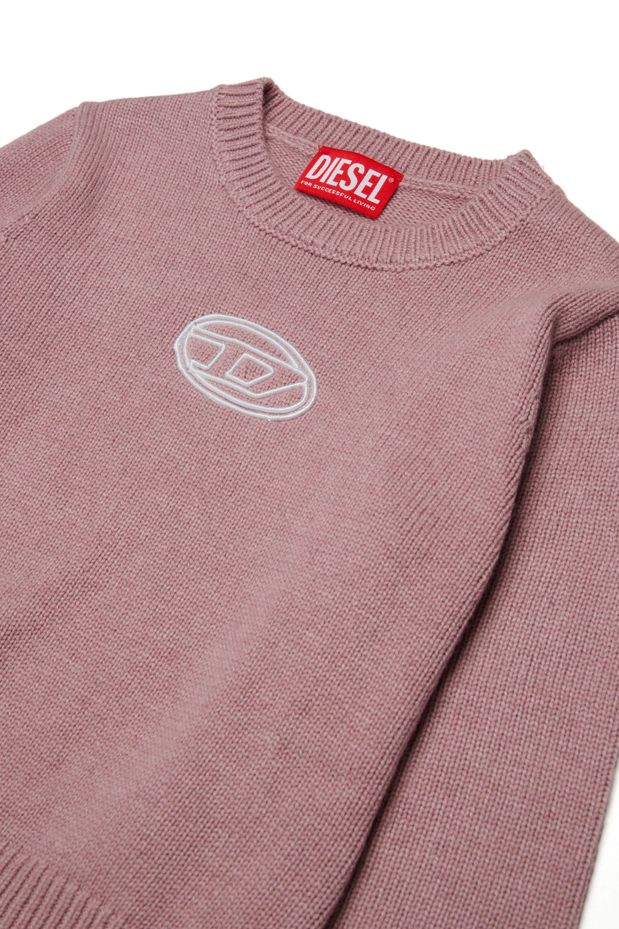 Diesel - KLESSY, Pull en laine mélangée avec logo Femme in Rose - 3