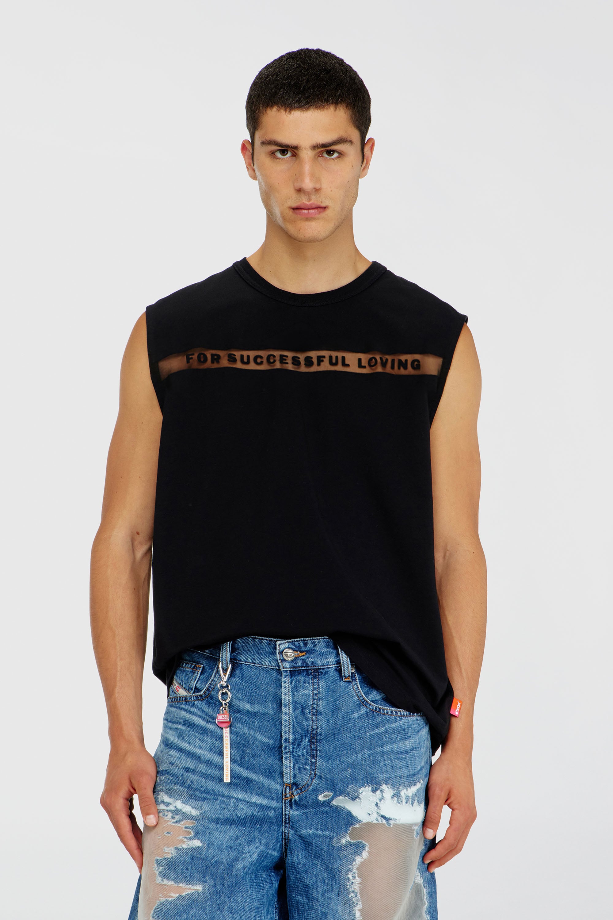 Diesel - PR-T-NORM-BISC-MATI-R, D&eacute;bardeur avec logo For Successful Loving Mixte in Noir - 2
