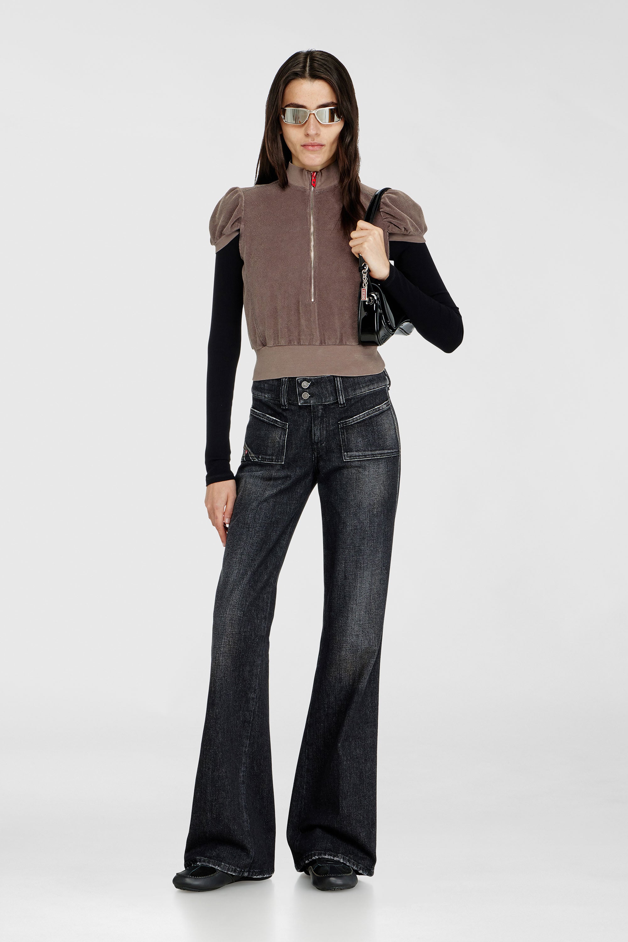 Diesel - Bootcut Jeans D-Hush 09N50 Femme, Noir/Gris fonc&eacute; - Image 1