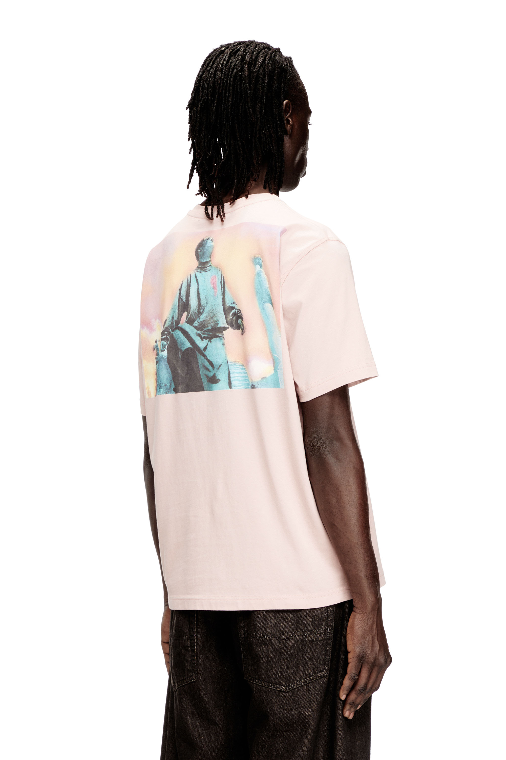 Diesel - T-ADJUST-V10, Man's Regular T-shirt with Diesel patch and photo print in null - 4