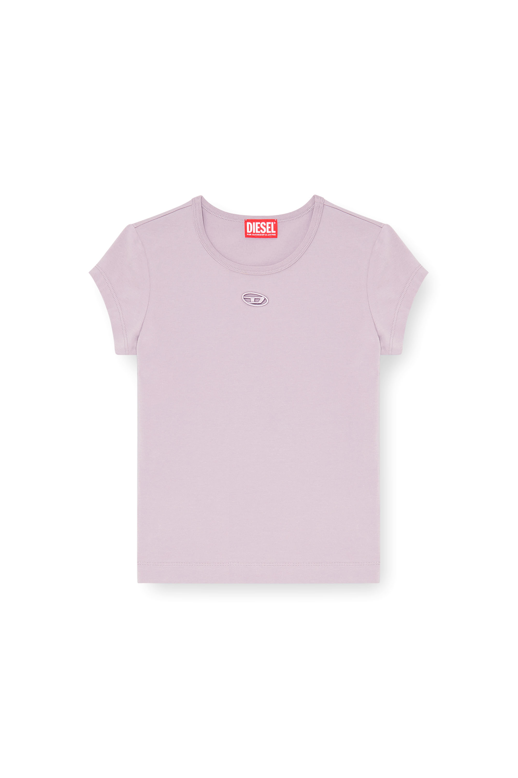 Diesel - T-ANGIE-OD, T-shirt avec logo d&eacute;coup&eacute; brod&eacute; Femme in Violet - 3