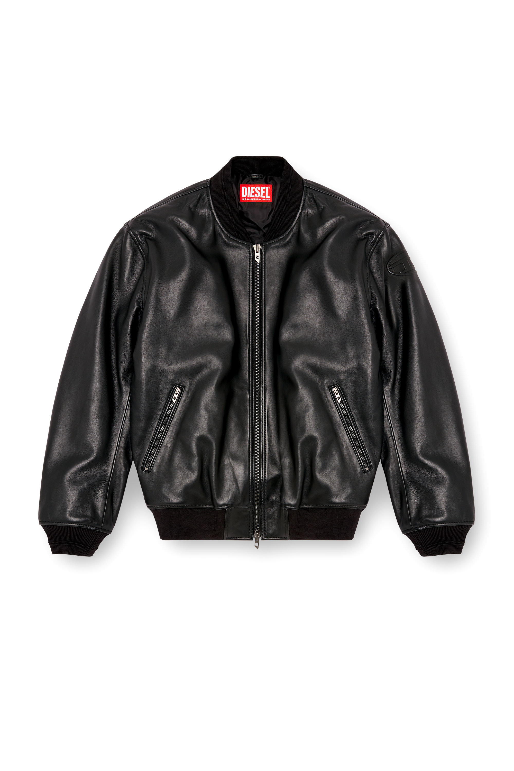 Diesel - L-KHAN, Veste bomber en cuir Homme in Noir - 3