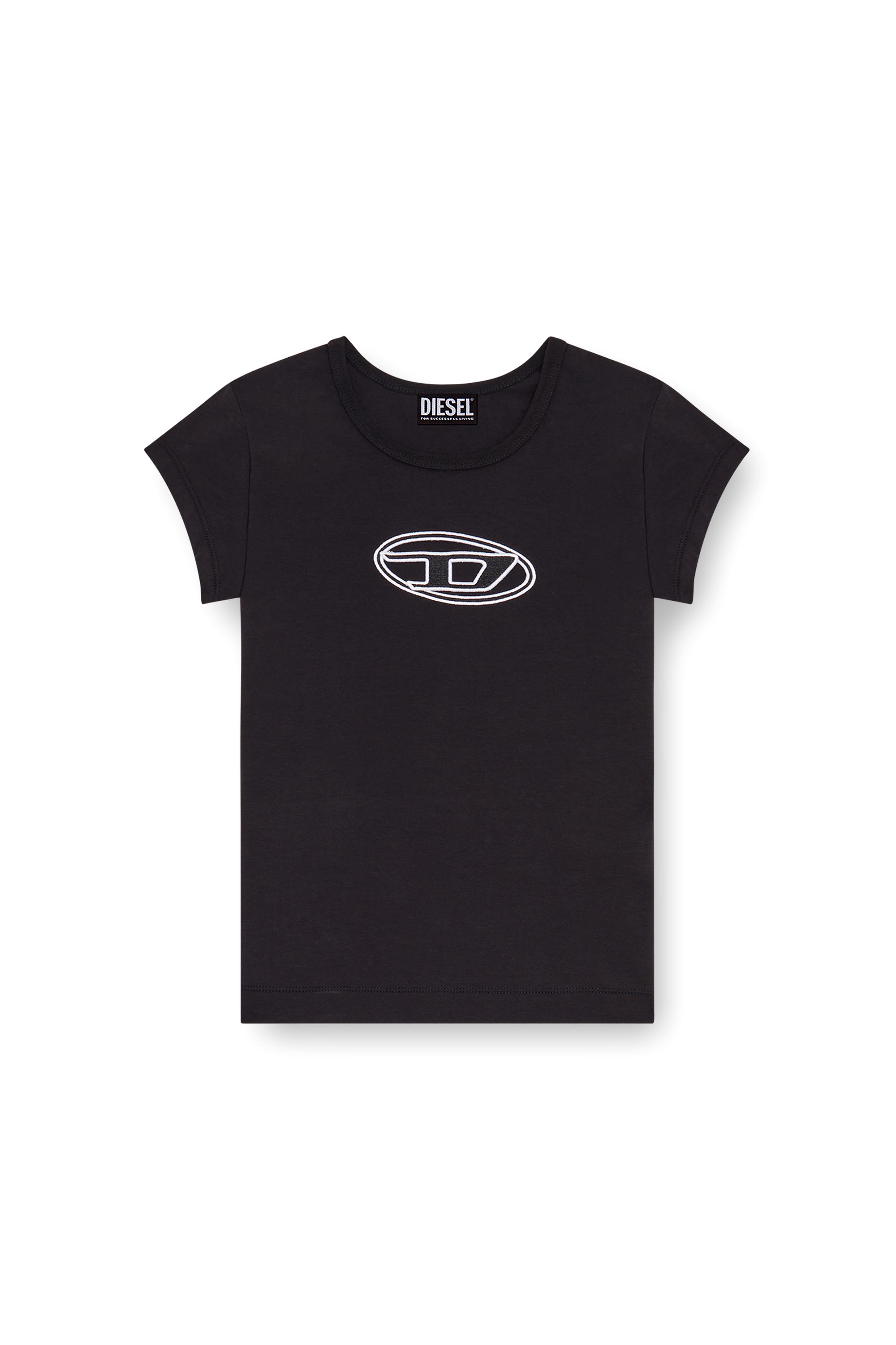 Diesel - T-ANGIE, Femme T-shirt avec logo peek-a-boo in Polychrome - Image 3