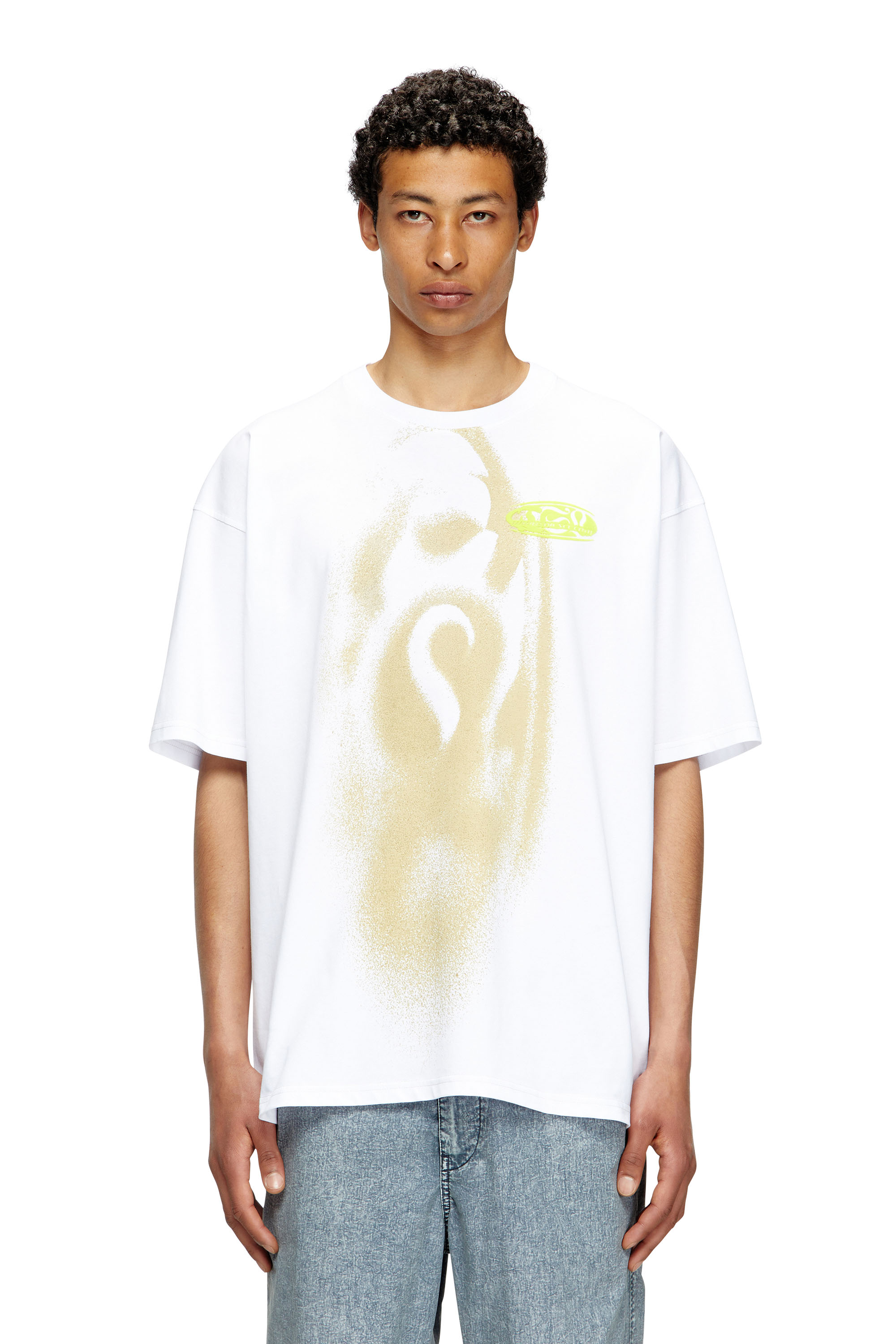 Diesel - T-BOXT-T7, T-shirt avec imprimé effet spray Homme in Blanc - 1