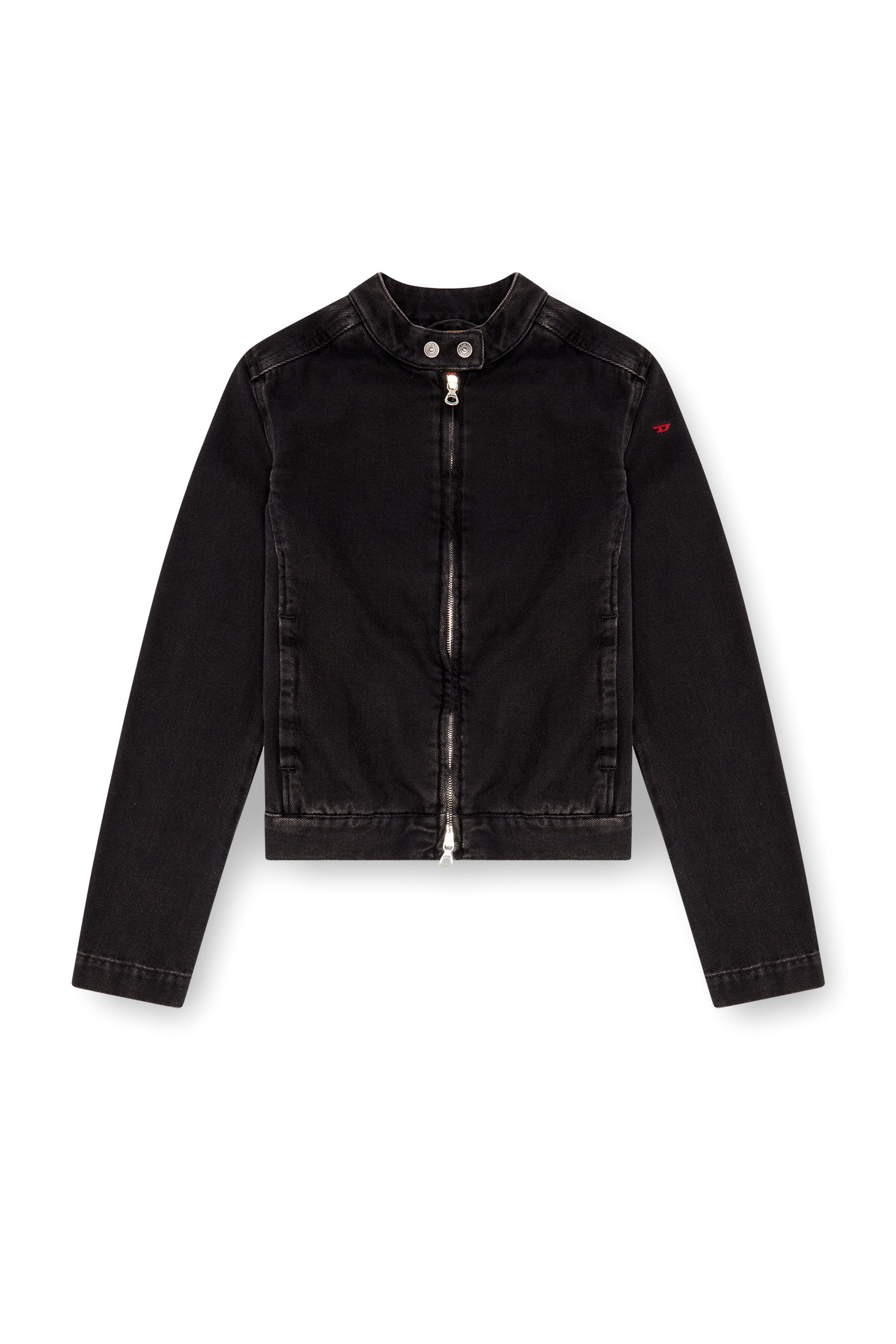 Diesel - DE-MORNIN, Veste moto en denim Femme in Noir - 2