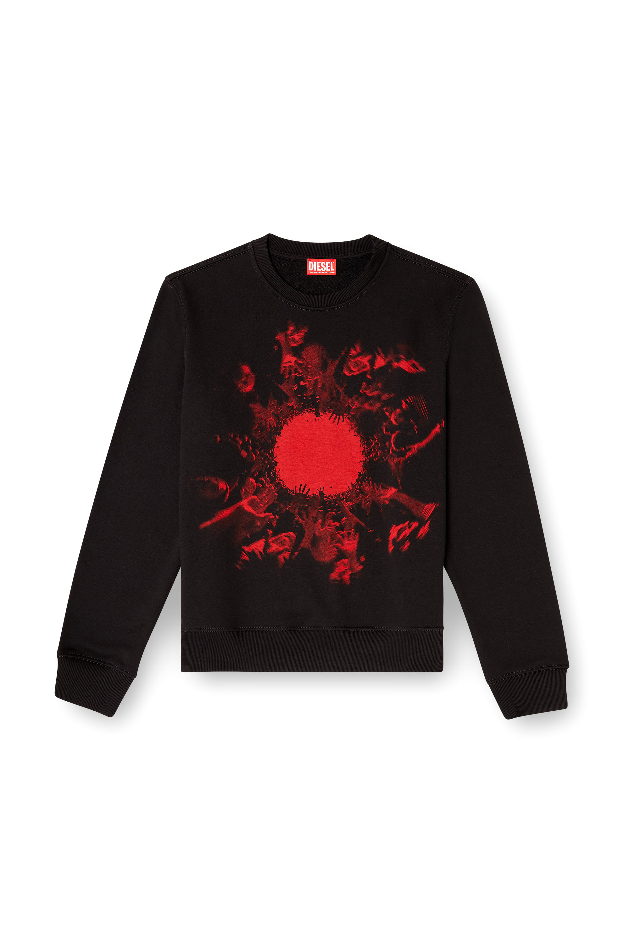 Diesel - S-GINN-T3, Sweat en coton avec impression graphique Homme in Noir - 3