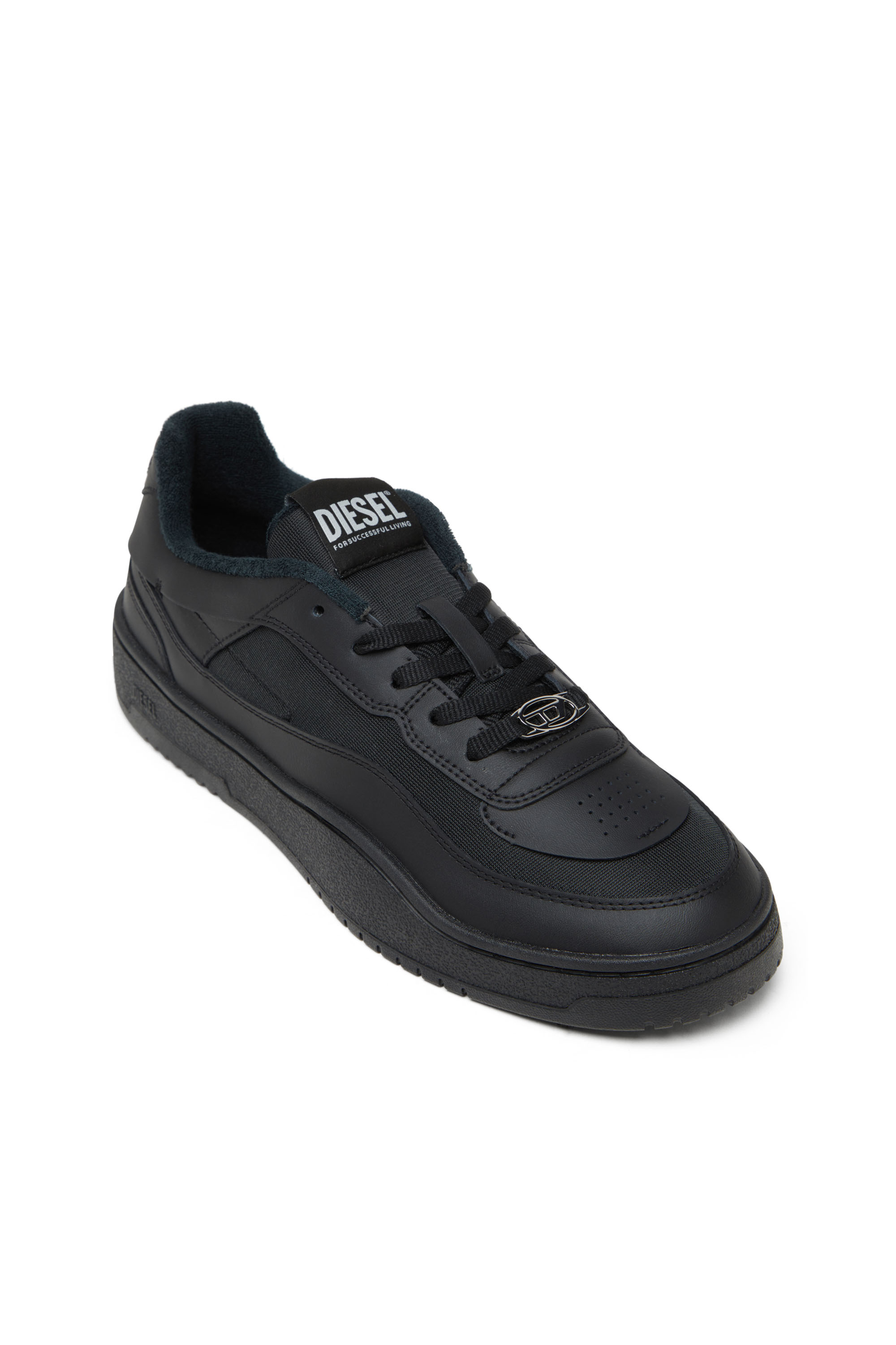 S-OVAL SKATE LOW, Noir Diesel - S-OVAL SKATE LOW, S-Oval Skate-Sneakers en cuir avec empiècements en tissu Homme in Noir - 6