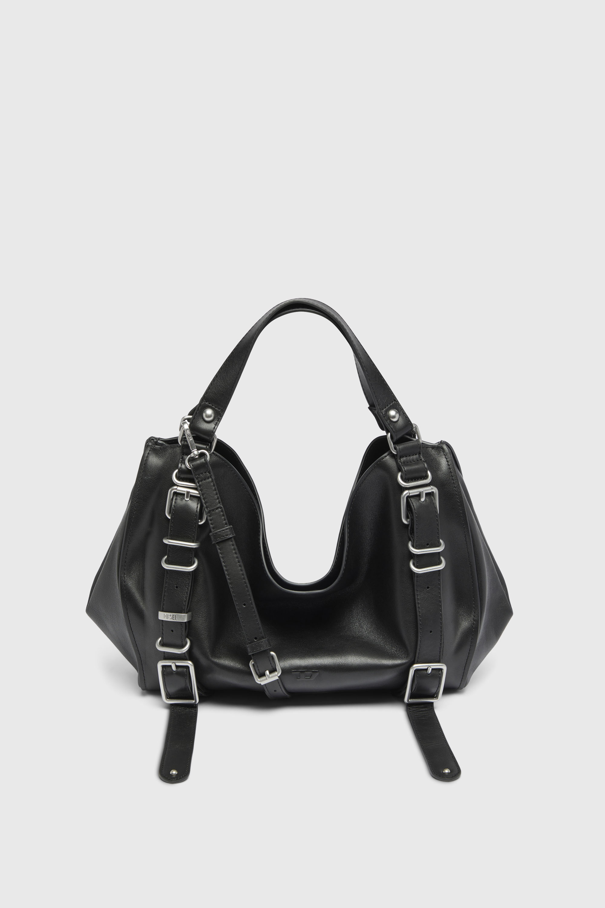 Diesel - D-ONE TOPHANDLE M, D-One-Sac medium &agrave; poign&eacute;e sup&eacute;rieure en cuir trait&eacute; Mixte in Noir - 2