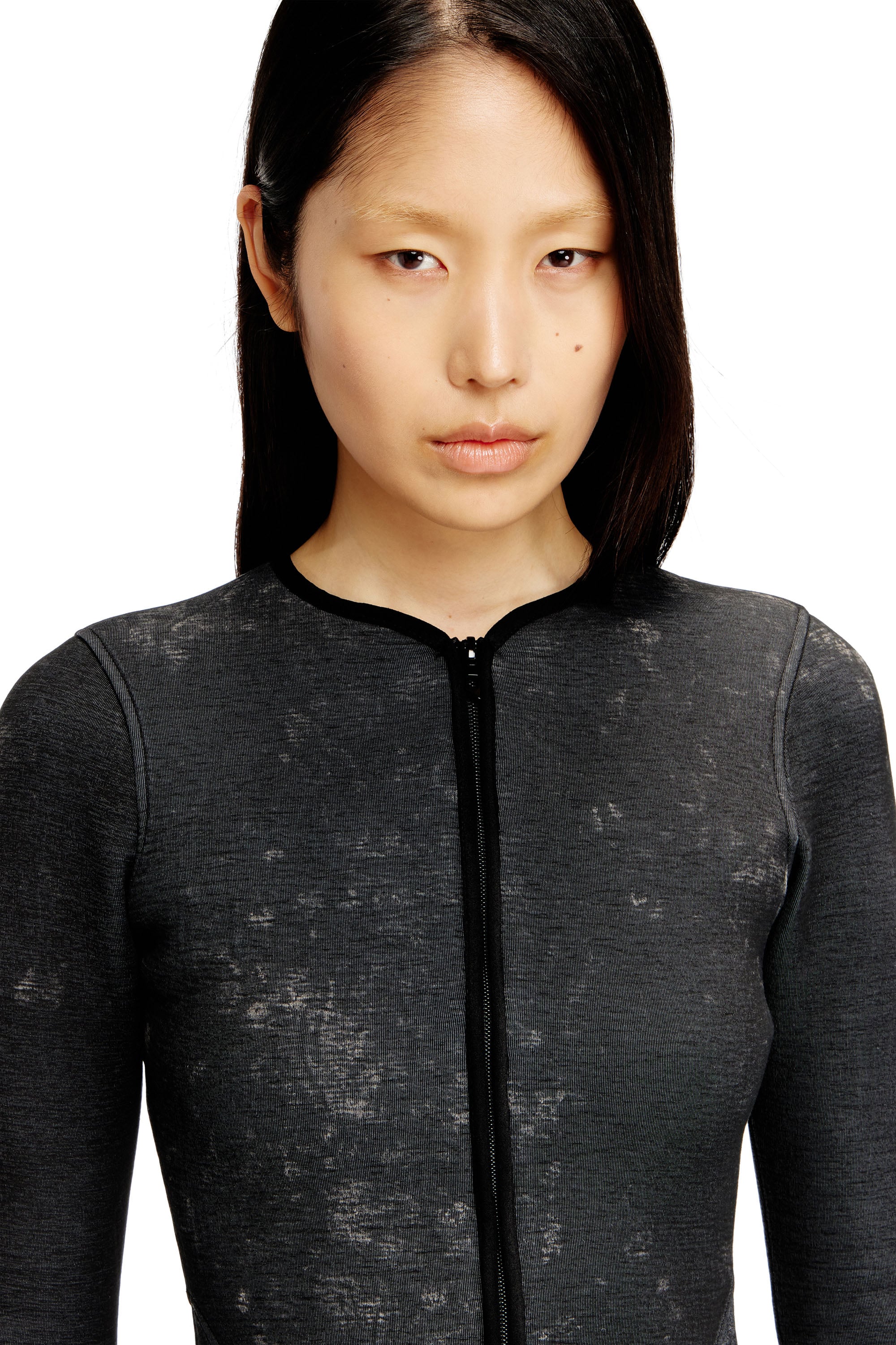 Diesel - D-EOPRE, Robe courte en scuba marbr&eacute; Femme in Gris - 4