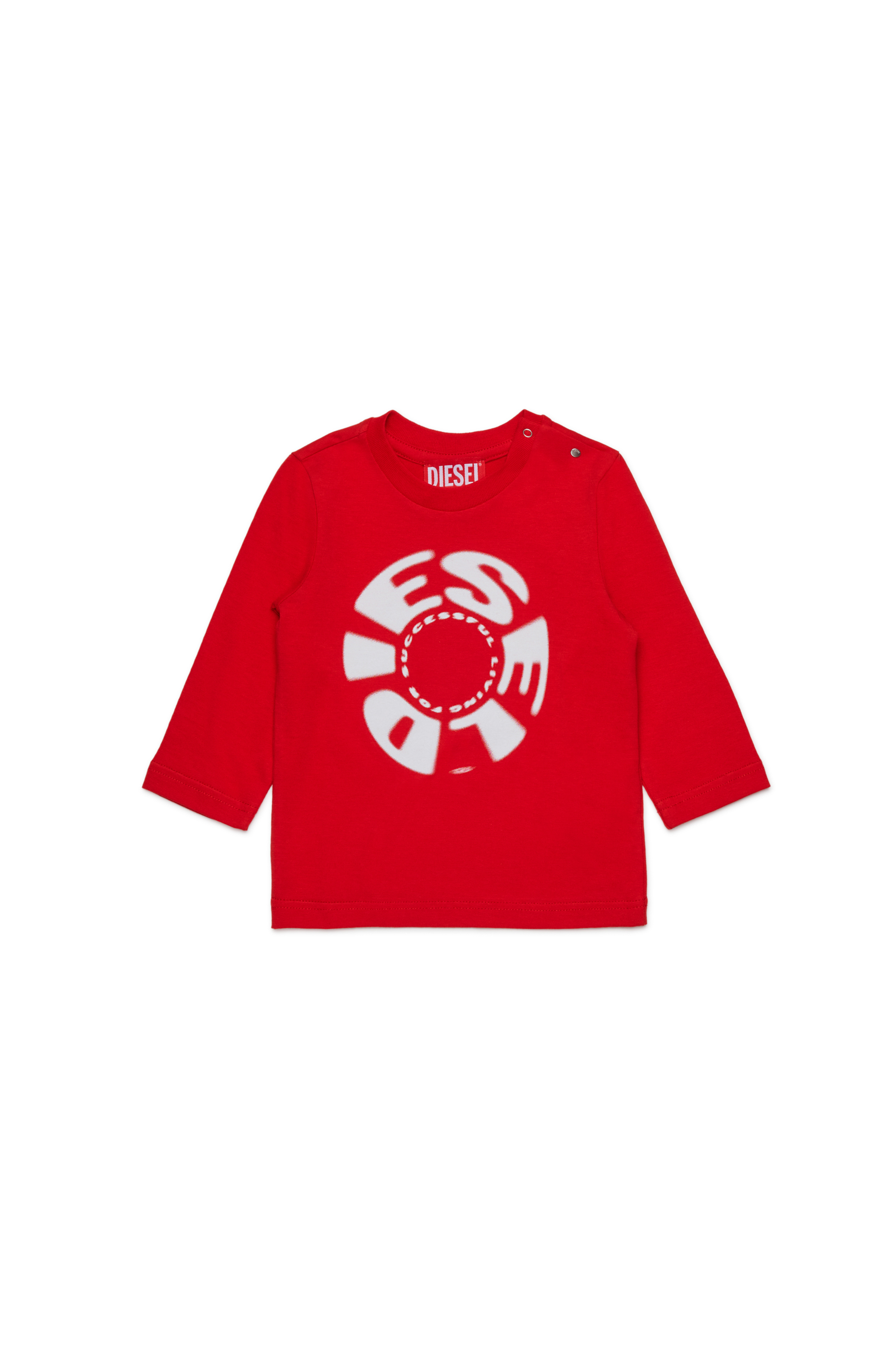 Diesel - TRAVONB, T-shirt en coton avec imprimé Homme in Rouge - 1