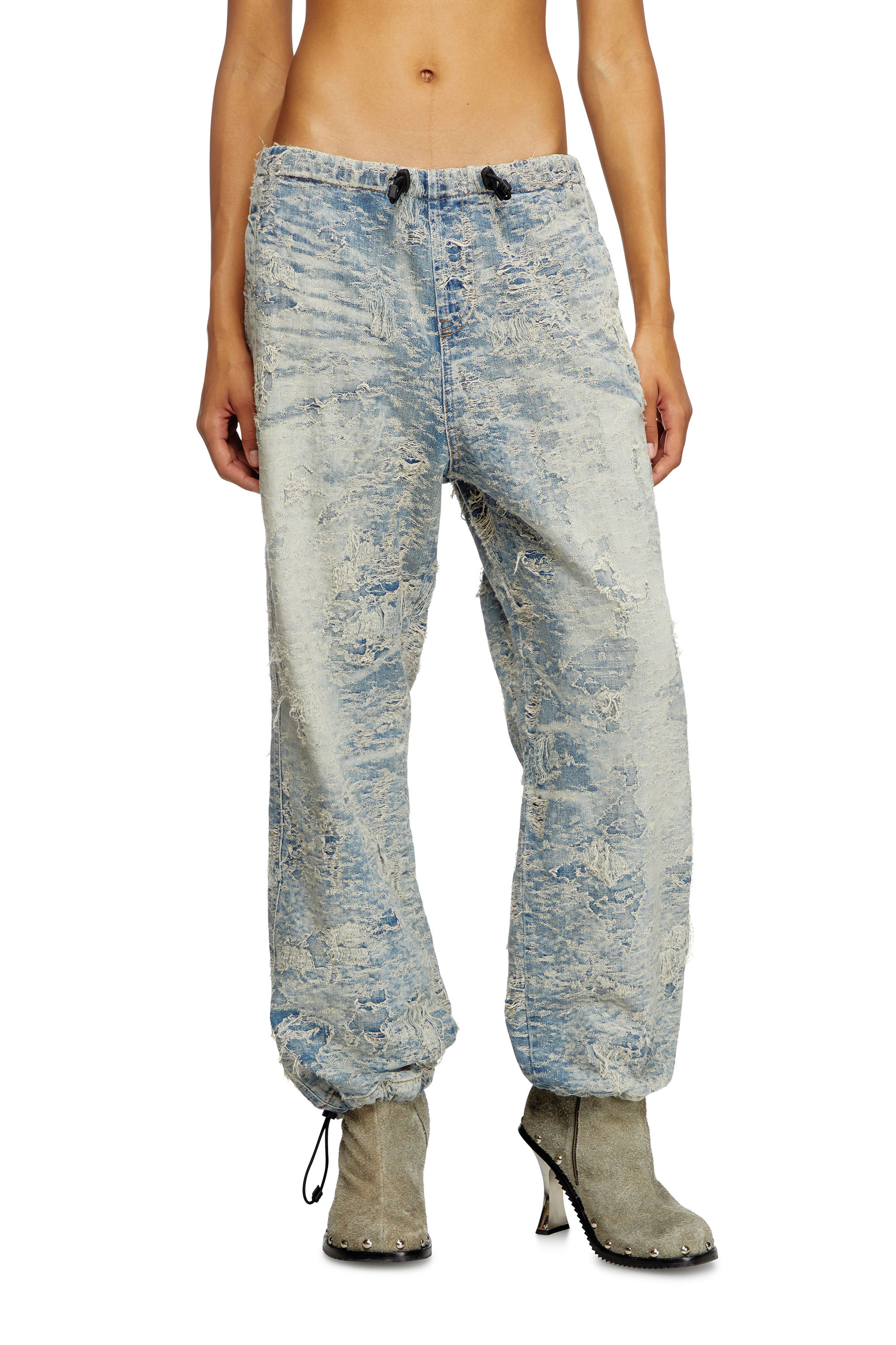 Diesel - Relaxed Jeans D-Martial 007Z7 Mixte, Bleu Clair - Image 5