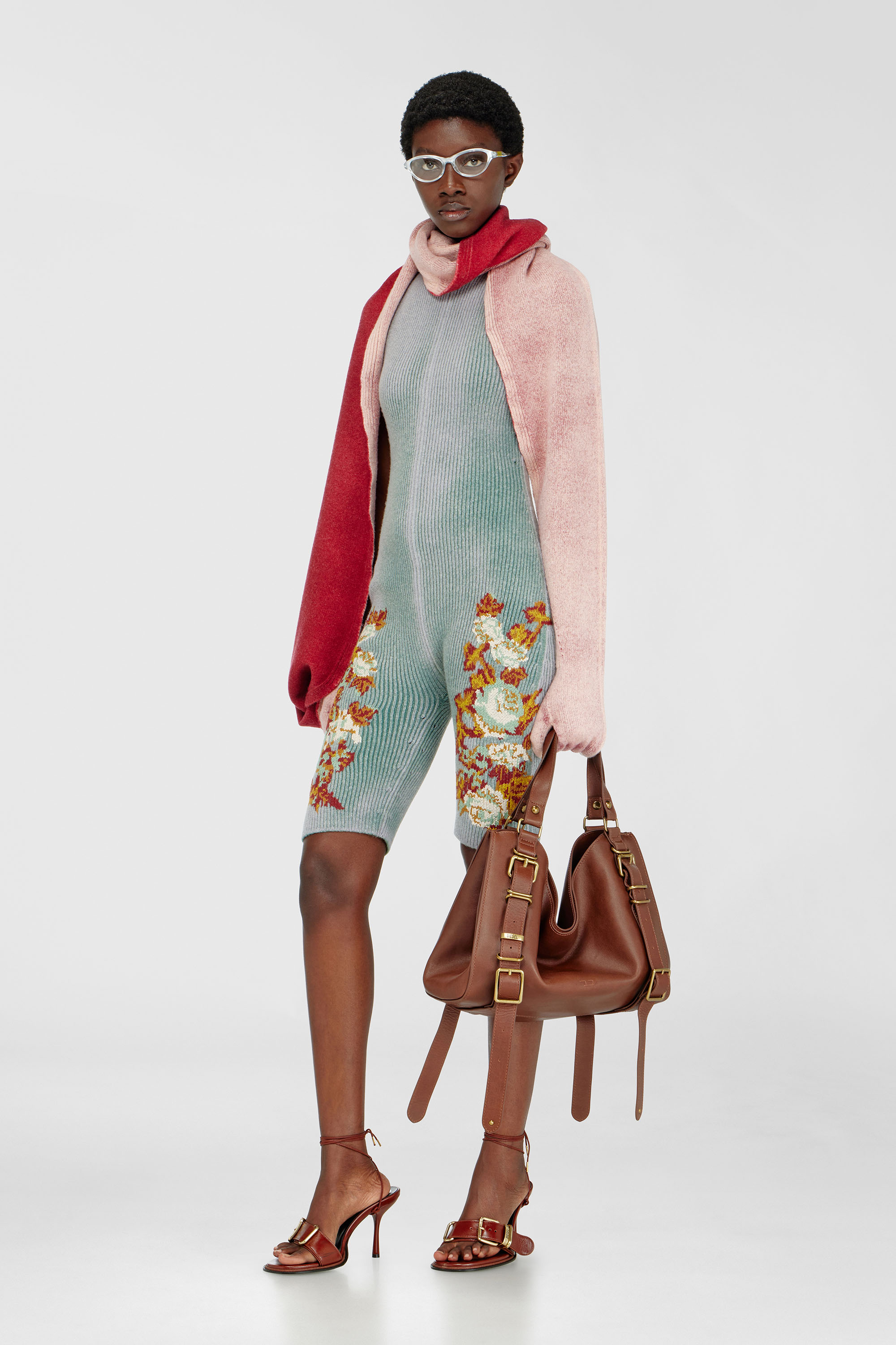 Diesel - M-RAREM, Combinaison en maille &agrave; motif floral Femme in Polychrome - 2