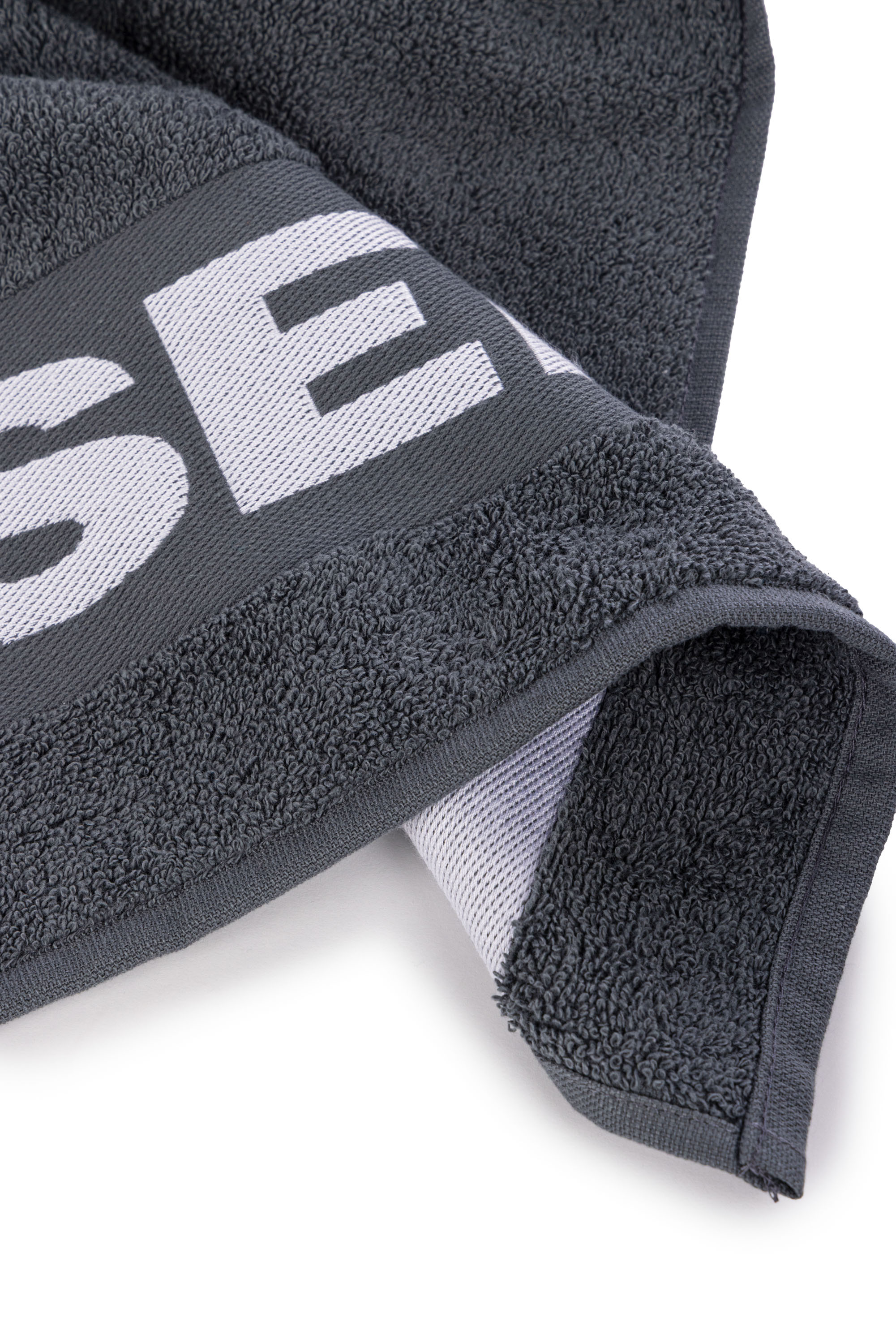 Diesel - 1015131 LOGO-COTTON TOWEL SET 1+1 GREY, Lot de Serviettes en Éponge de Coton avec Logo Mixte in Gris - 3