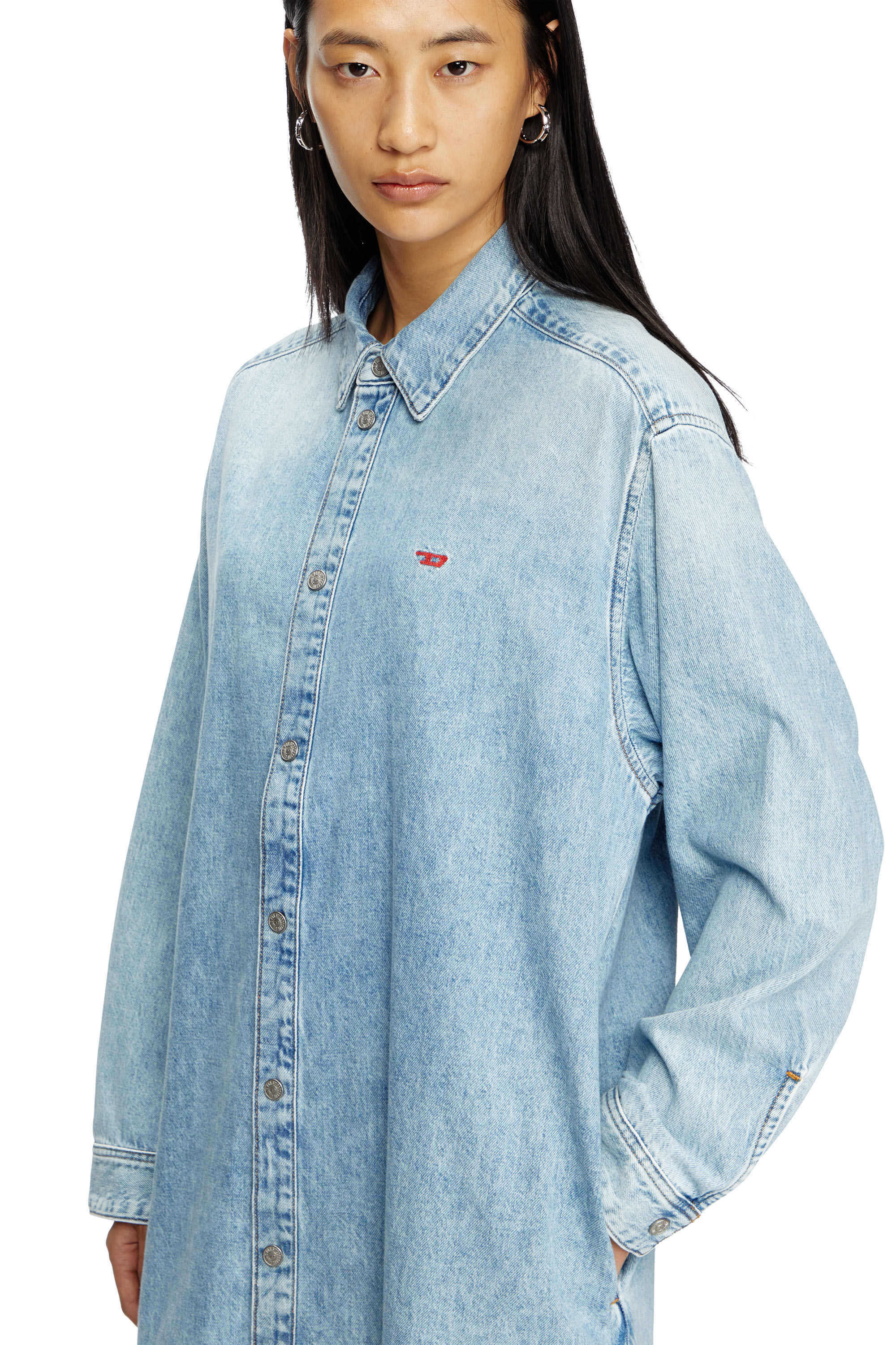 Diesel - DE-DALIS, Robe chemise en denim Femme in Bleu - 5