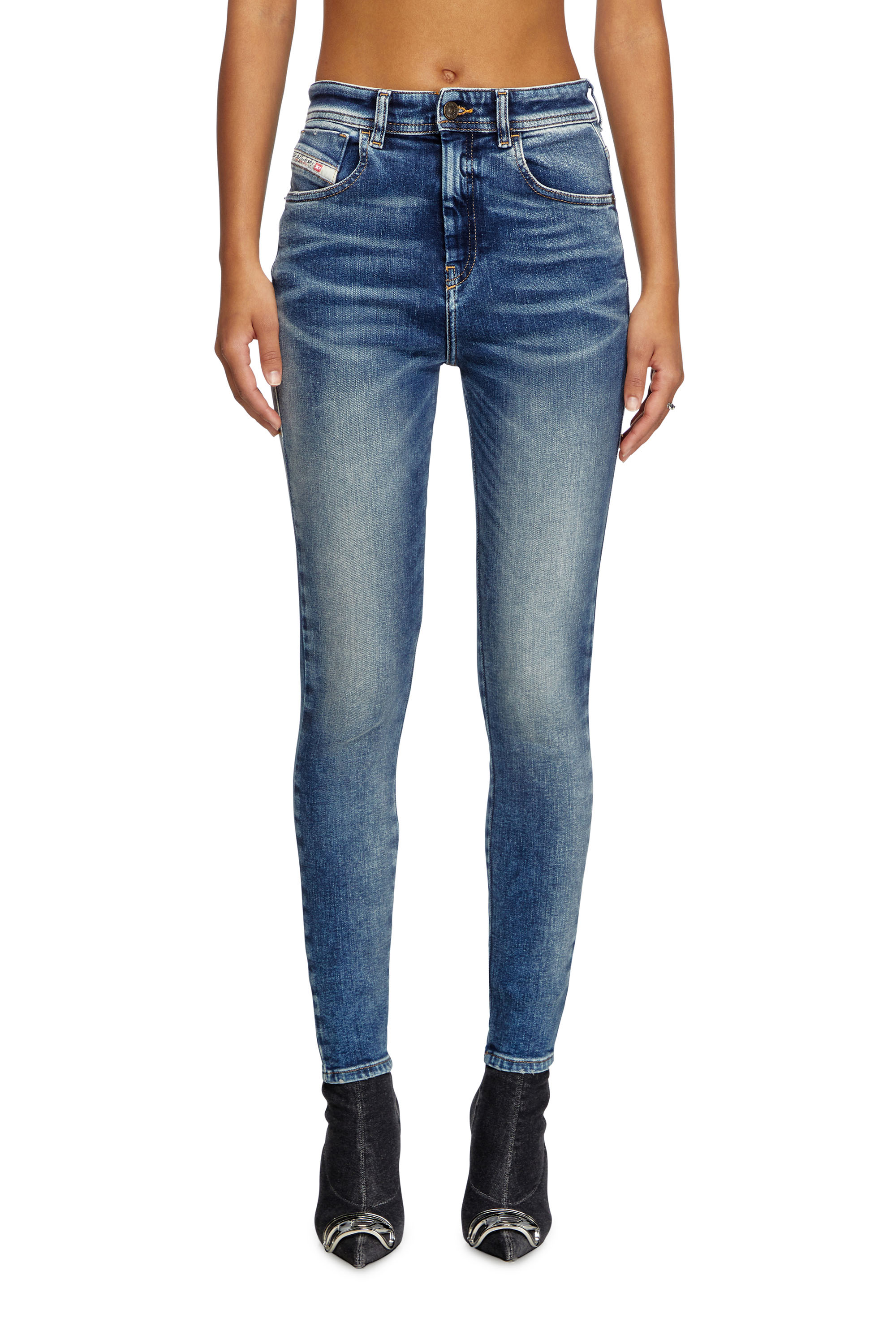 Diesel - Skinny Jeans 1984 Slandy-High 007Y9 Femme, Bleu moyen - Image 3